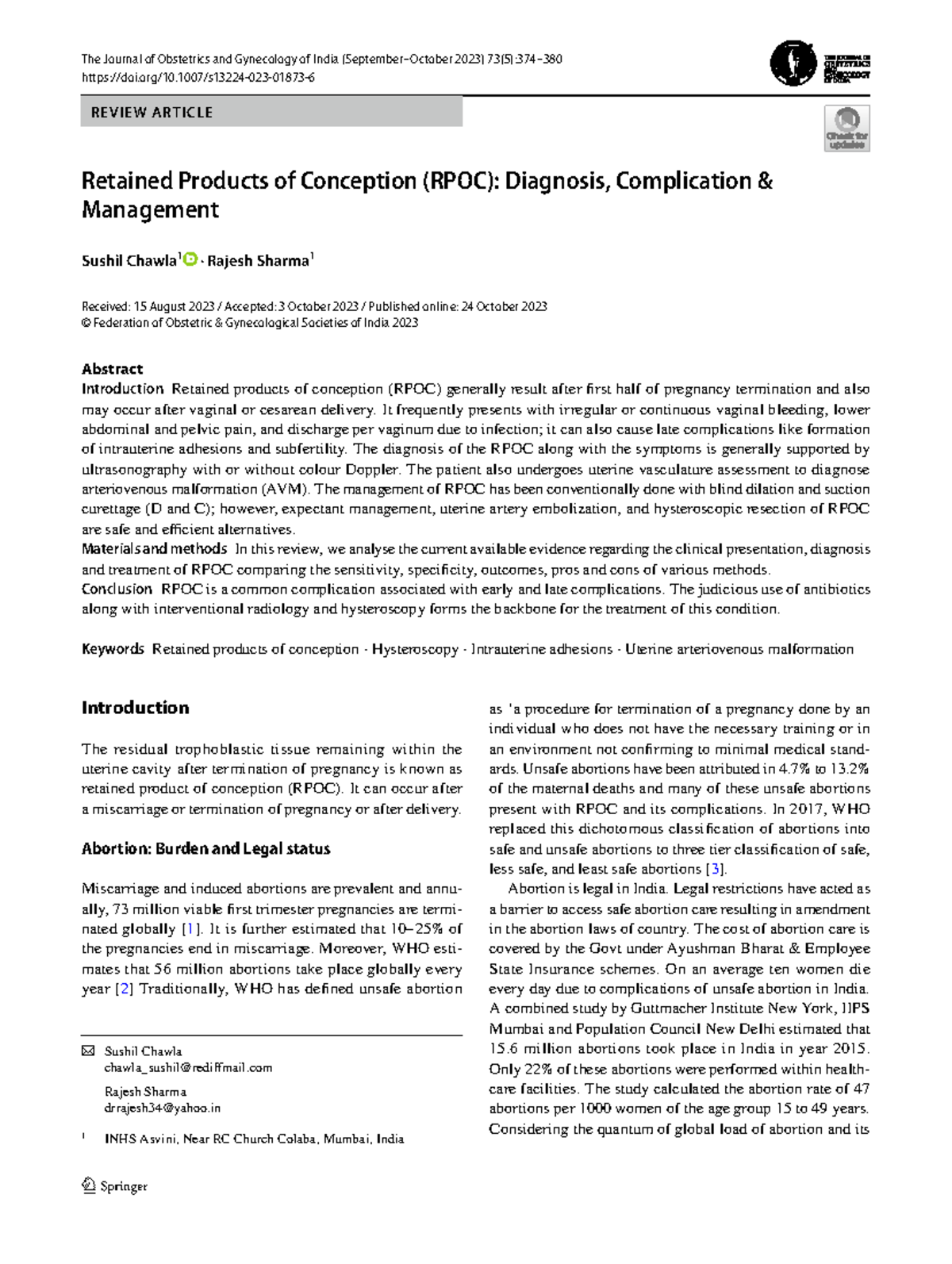 Retained Products of Conception (RPOC): Diagnosis & Management Insights ...
