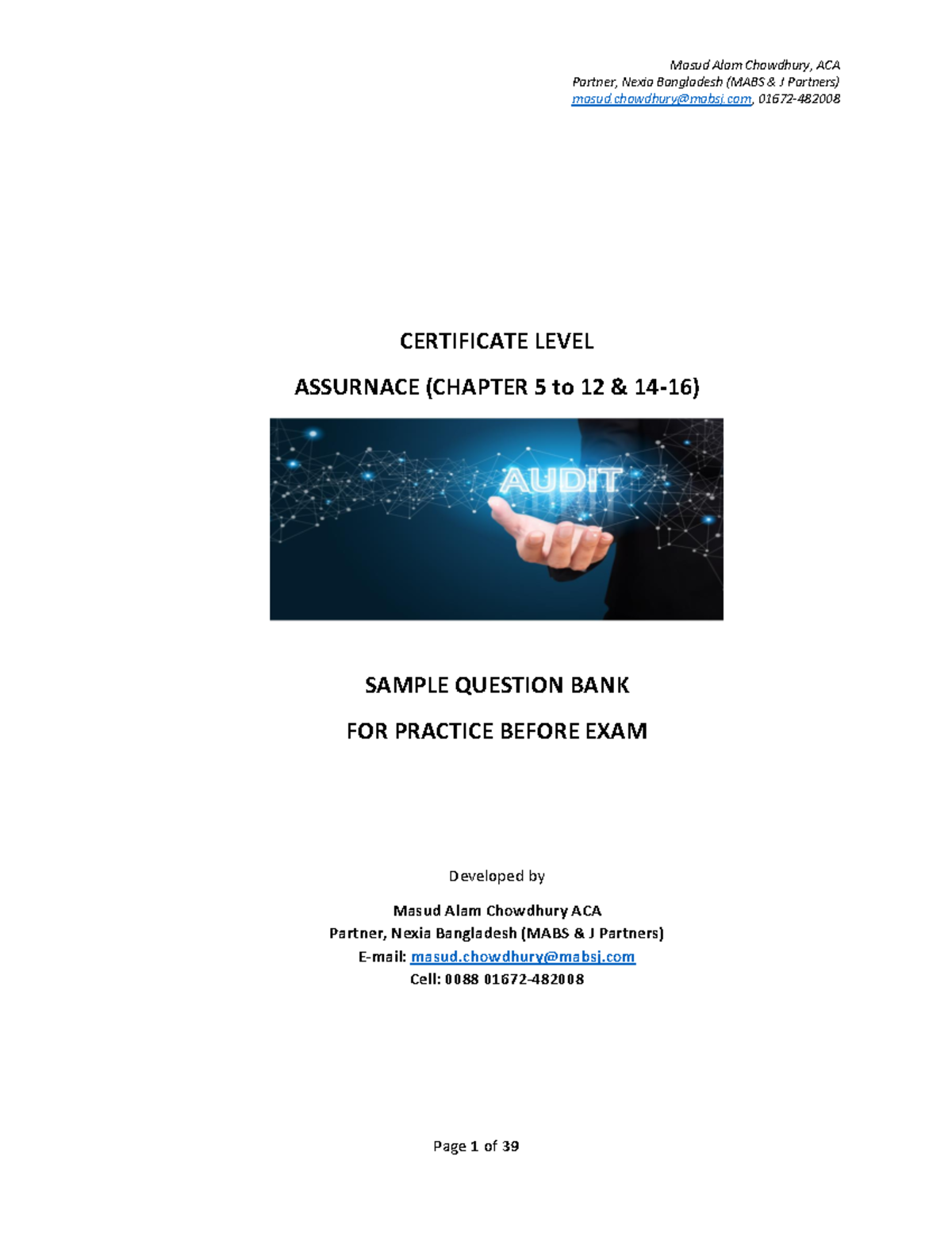 Chapter 5-16 (Except 13)- Sample Practice Questions - Partner, Nexia ...