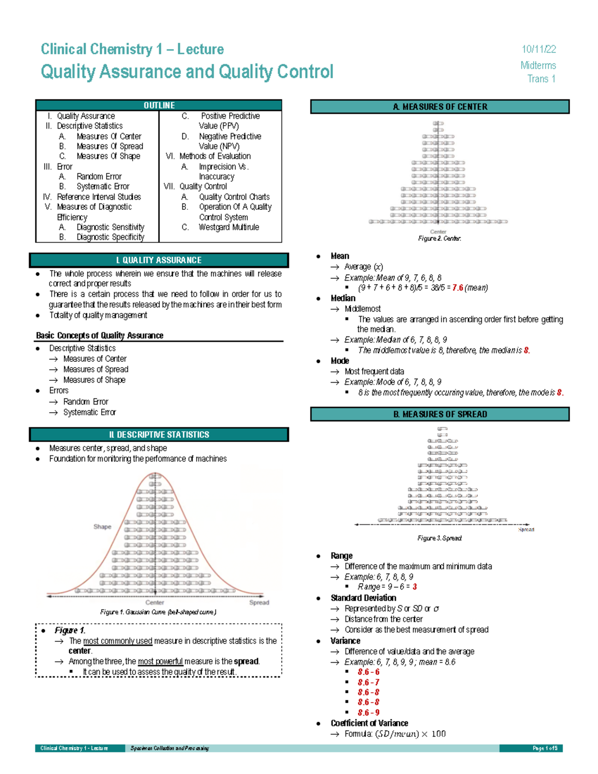 CC LEC - MIDTERM: Quality Assurance & Control in Clinical Chemistry ...