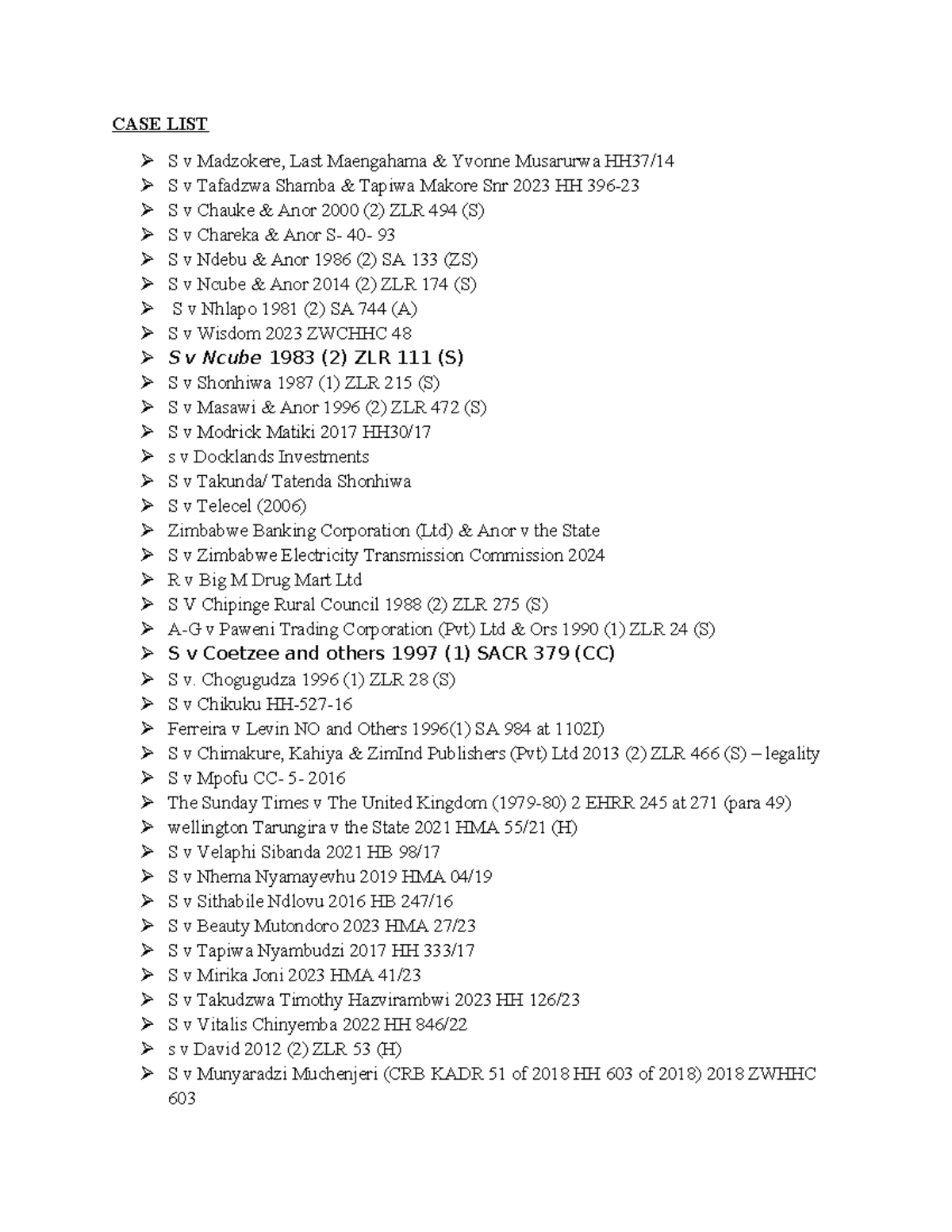 CASE LAW ANALYSIS - Criminal Law Case List Review - Studocu