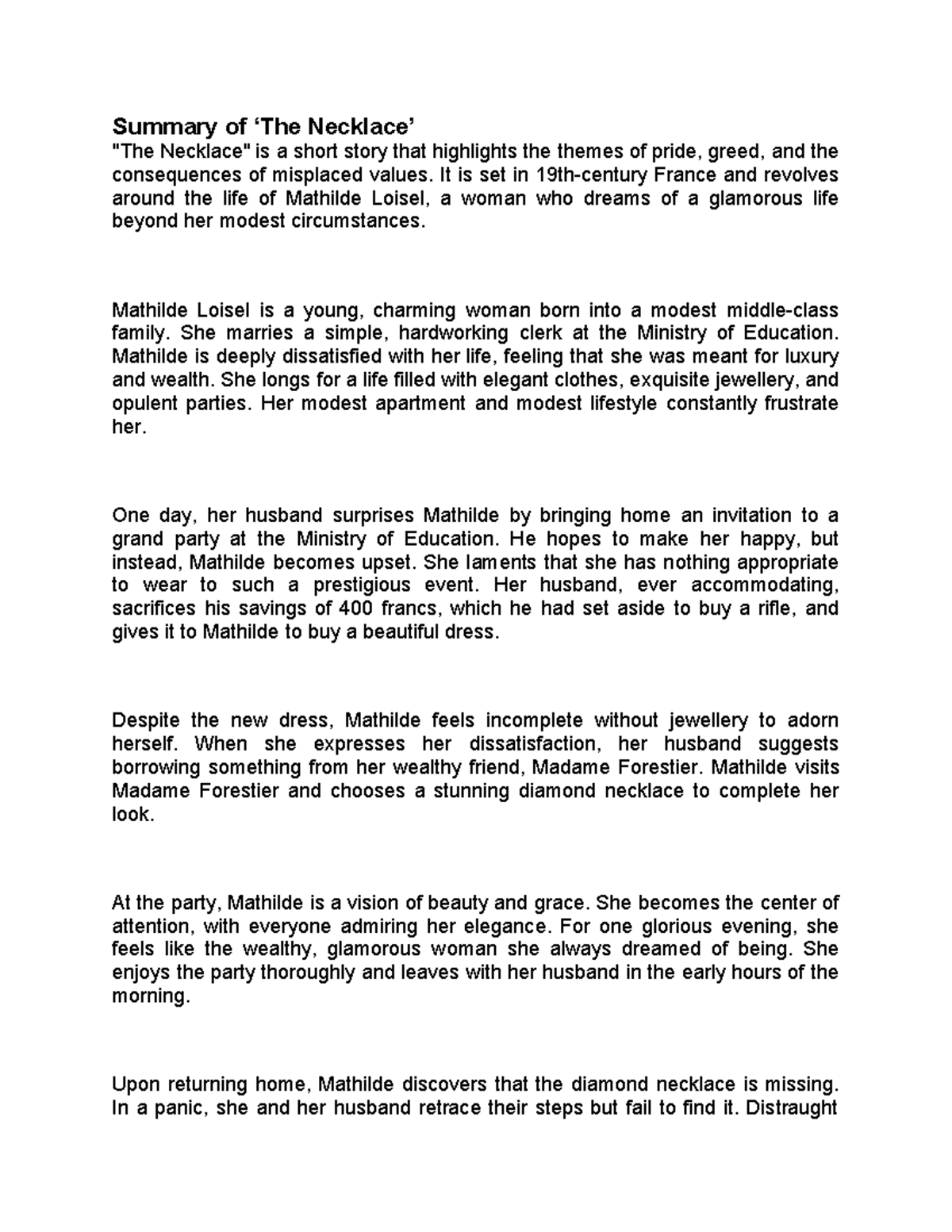 the new dress short summary The new dress by Virginia Woolf