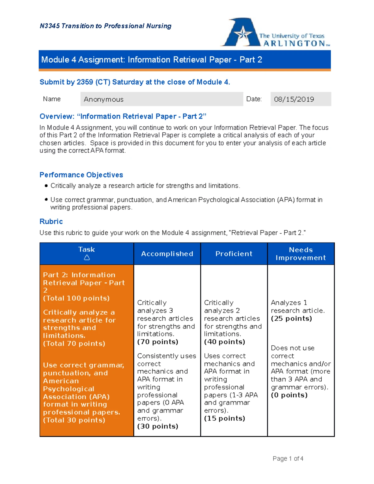 N3345 Information Retrieval Paper: Synthesis and References Part 3 ...