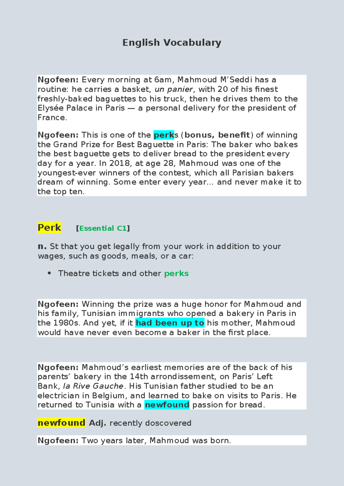 English Vocab - nothing to describe - English Vocabulary Ngofeen: Every ...