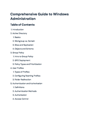 Comprehensive Guide to Windows System Administration (Final Exam ...