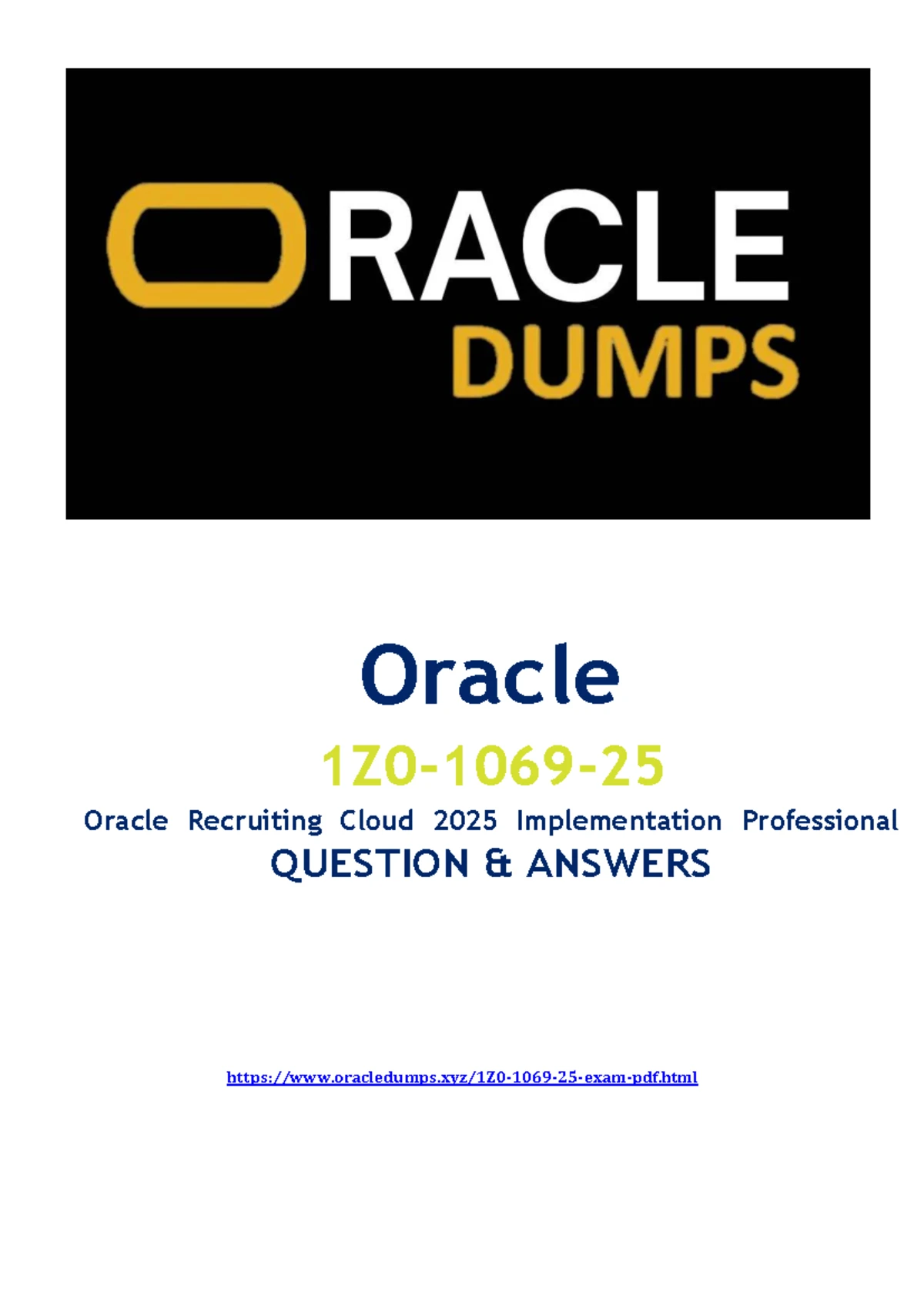 1Z0-1093-25 Exam Dumps: Oracle Cloud Database Service Q&A Guide