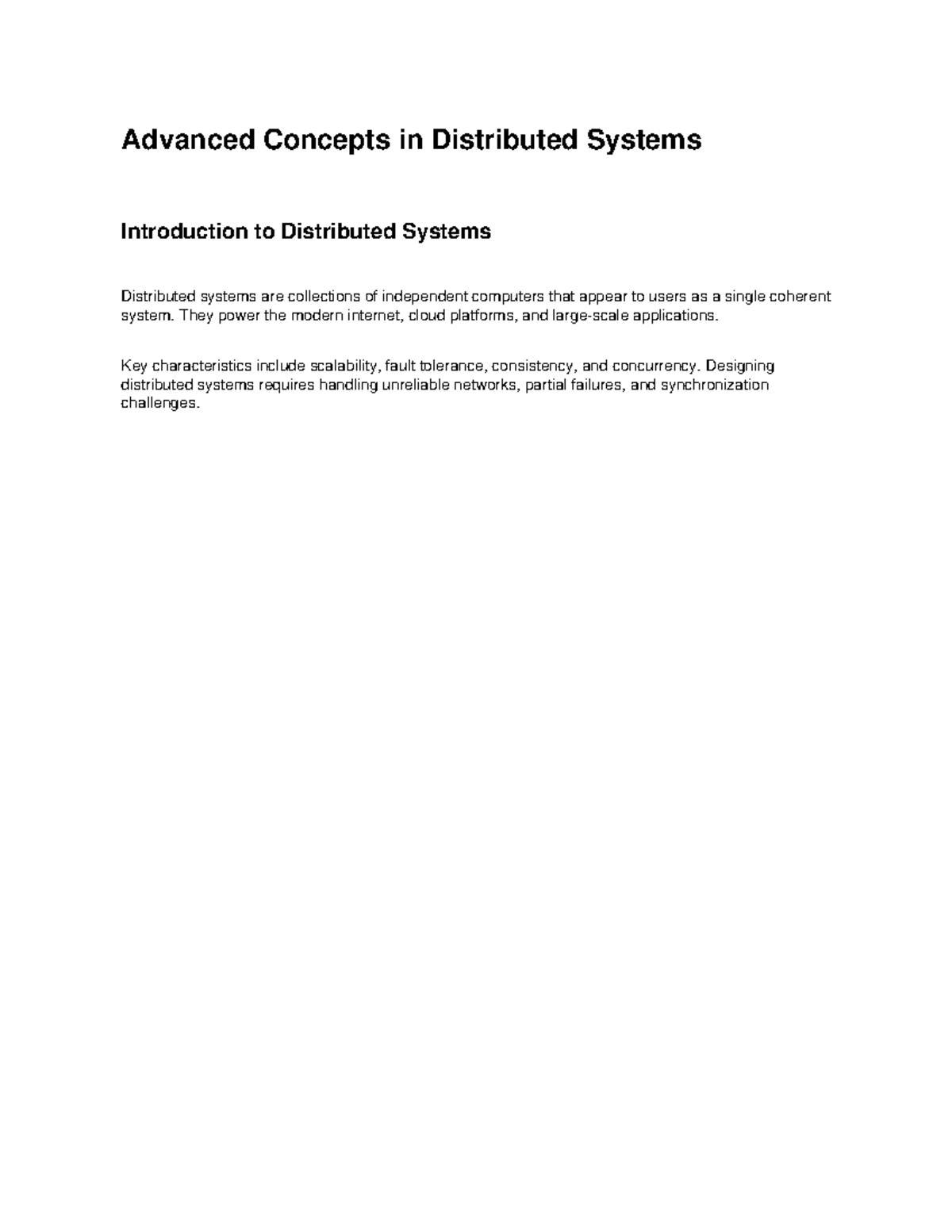 Advanced Concepts in Distributed Systems: Key Insights and CAP Theorem ...