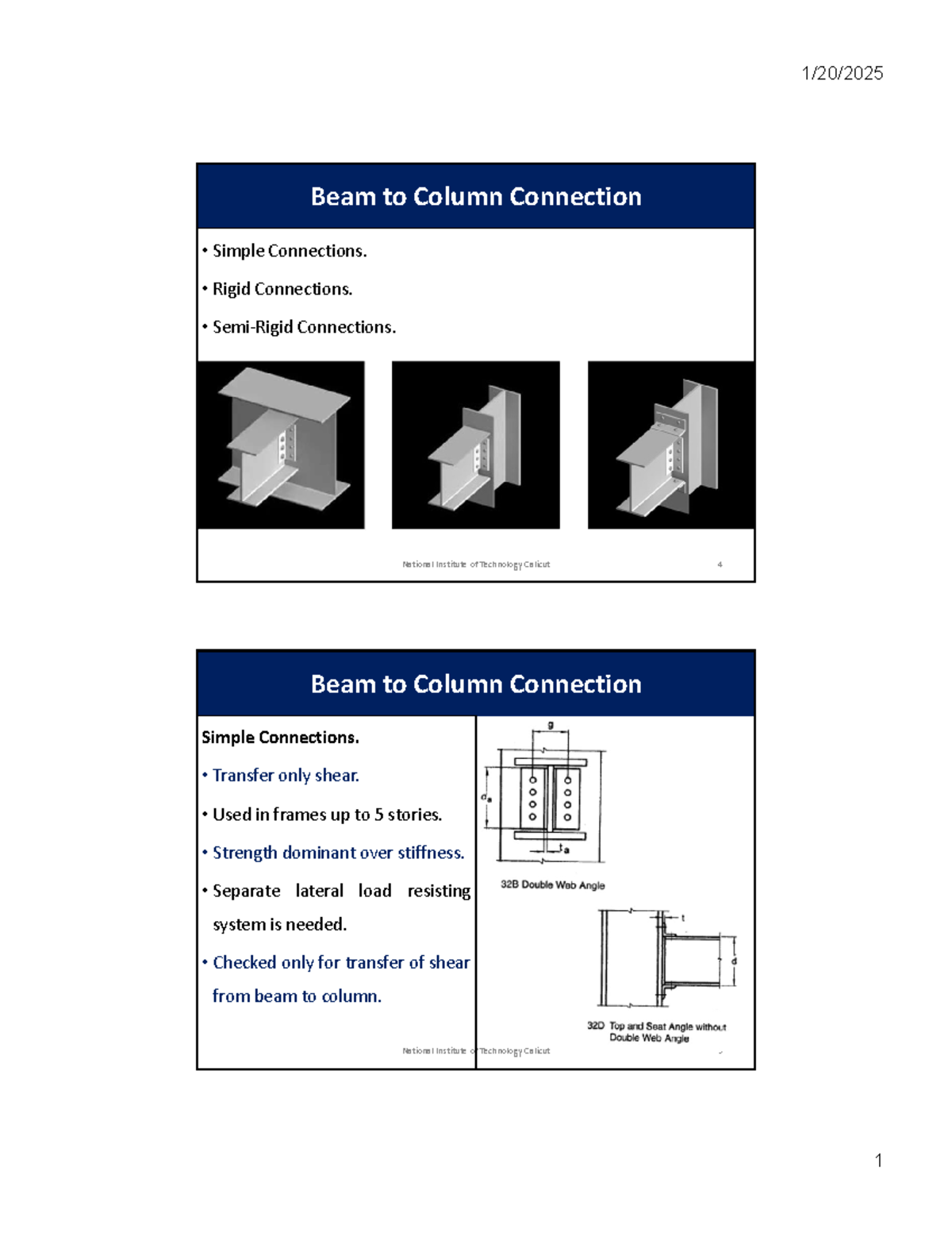 Beam to Column Connections: Simple & Rigid Types (ATMS-Bolts-01) - Studocu