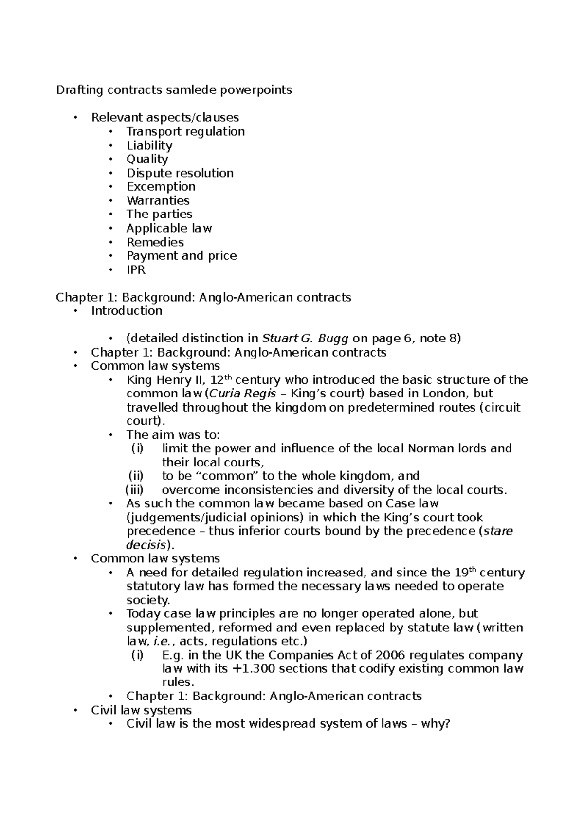 Drafting Contracts: PowerPoint Overview for Relevant Transport Law ...