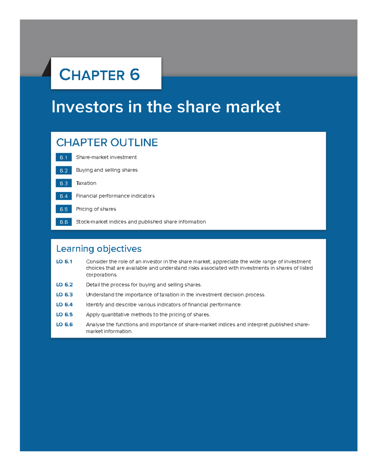 CHAPTER 6 Investors in the Share Market: Key Concepts and Analysis ...