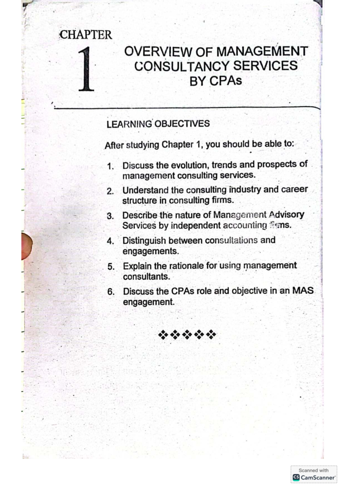 CHAPTER 1: OVERVIEW OF MANAGEMENT CONSULTANCY SERVICES (CPAs) - Studocu