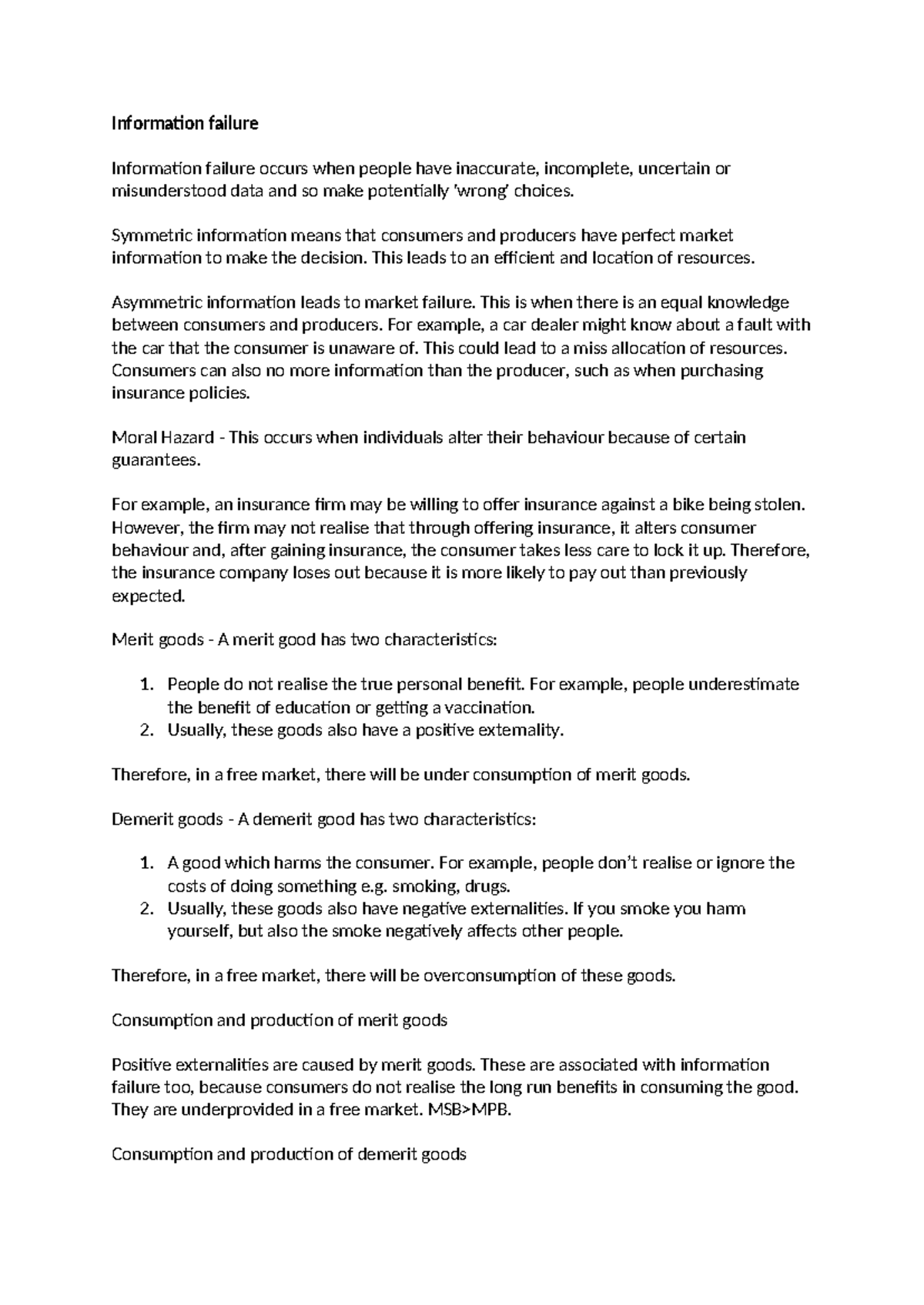 Microeconomics Case Study: Information Failure and Market Dynamics ...