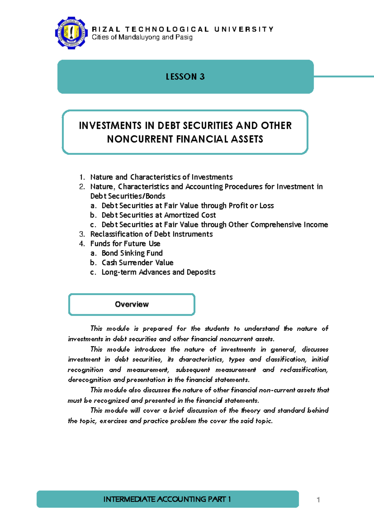 AC7&8 Module 3: Understanding Investments in Debt Securities - Studocu
