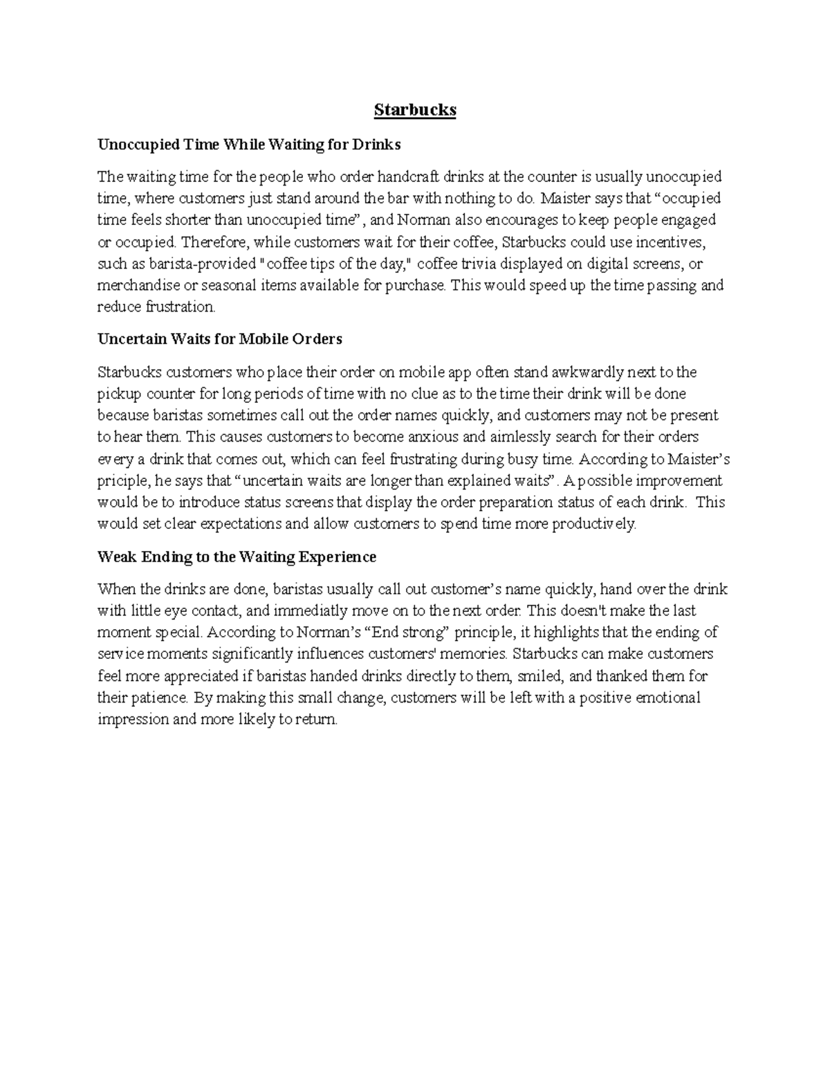 CIS309 - HW: Enhancing Customer Experience at Starbucks - Studocu