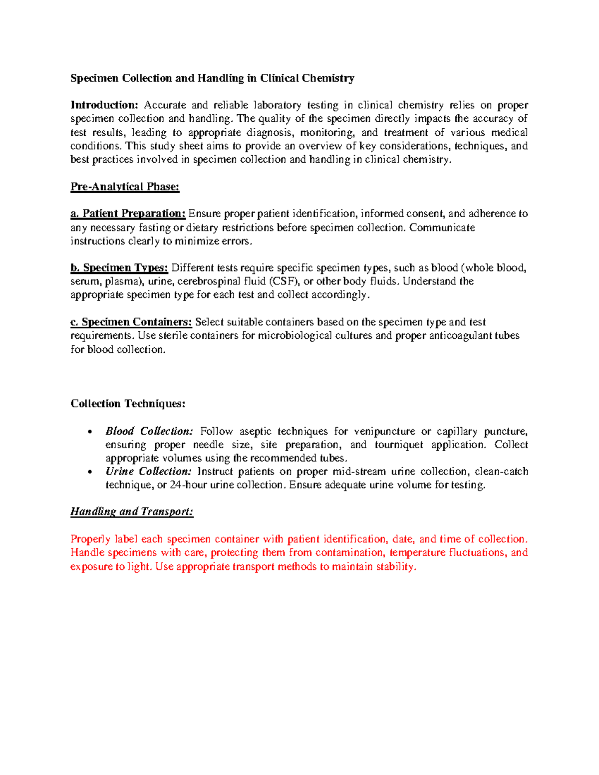 CC - Best Practices for Specimen Collection & Handling in Clinical ...