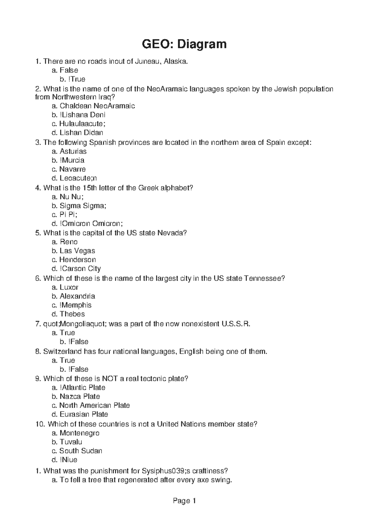 GEO311: Test 3 Practice Questions and Answers - Studocu