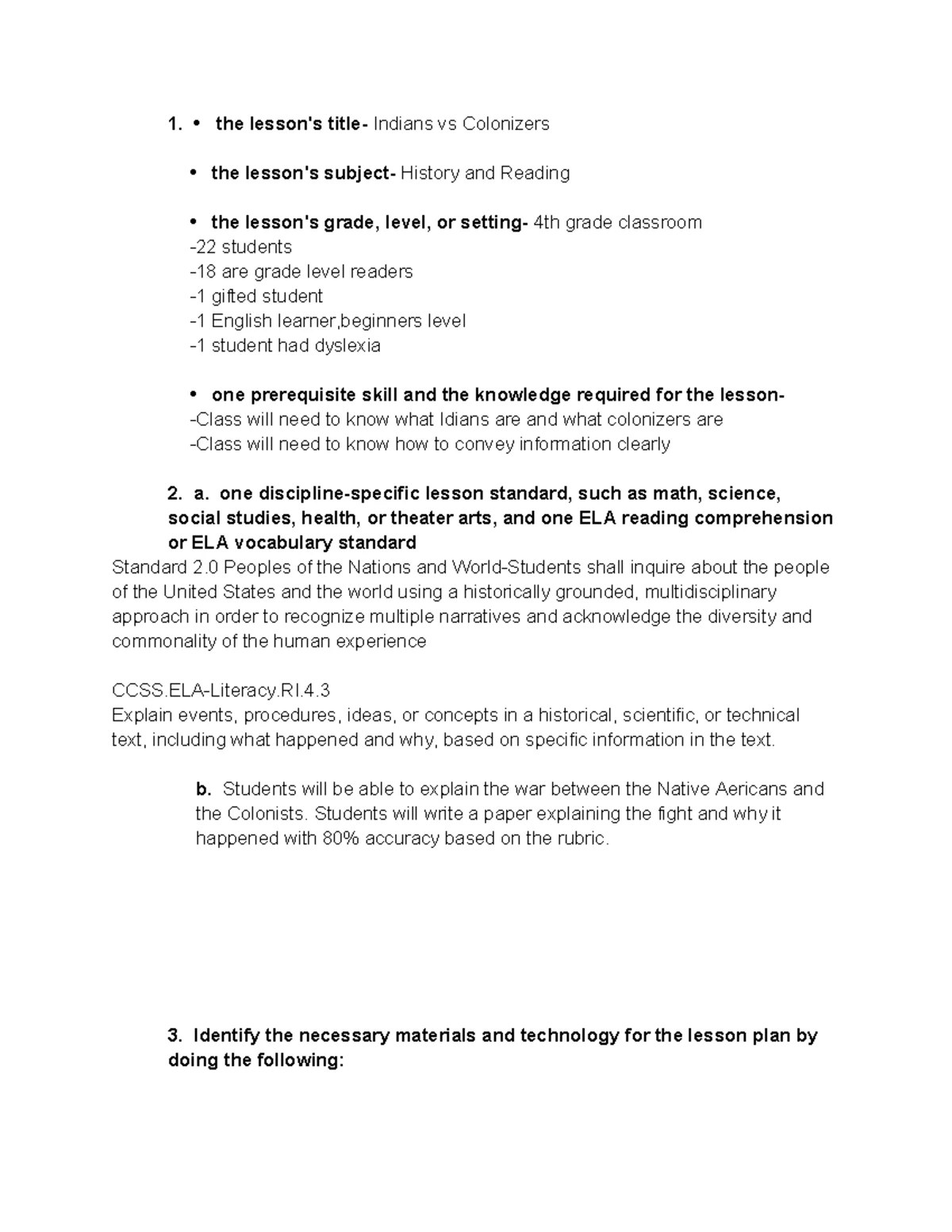 C109 Elem Mathematics Methods TASK 1 - Direct Instruction Lesson Plan ...