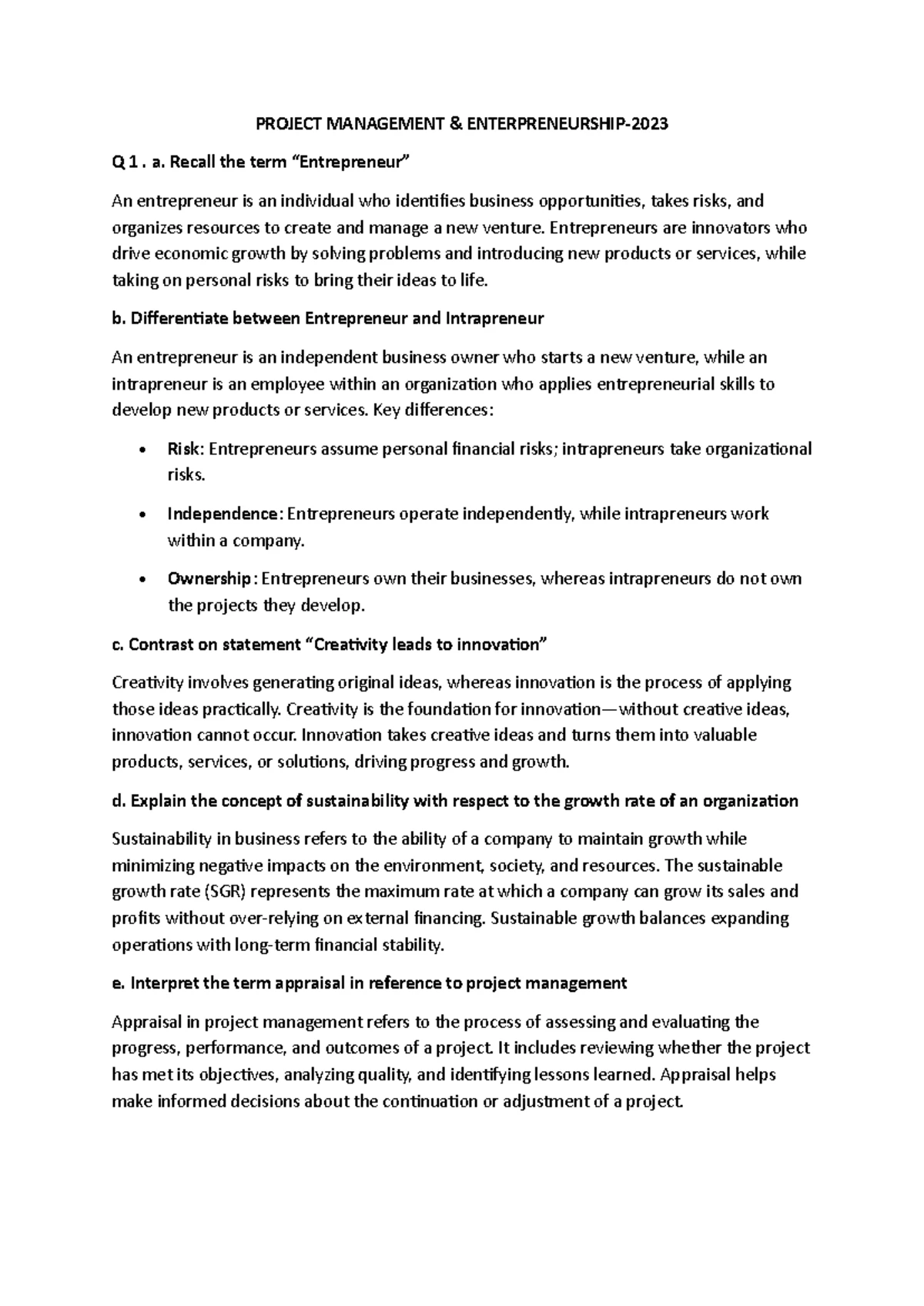 Project Management Q1-Q7: Key Concepts and Strategies for Success - Studocu