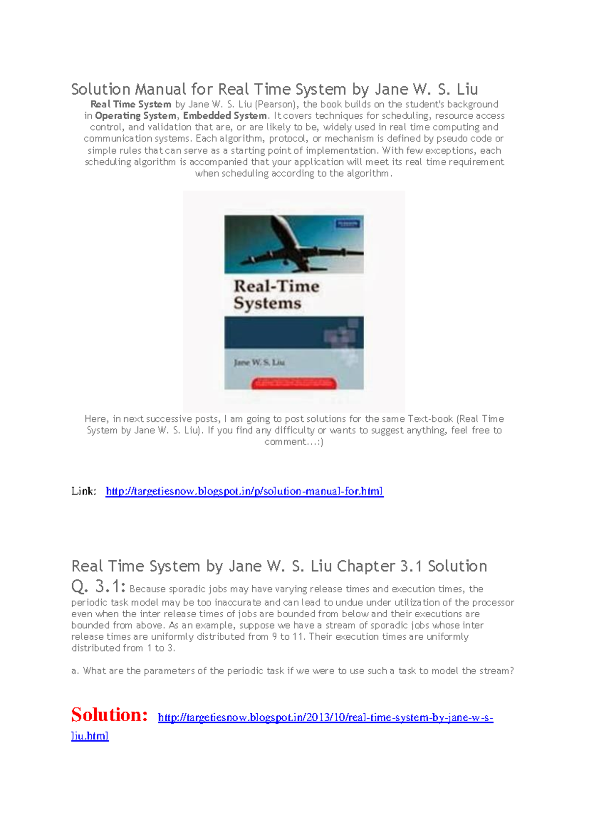 Solution Manual for Real Time System (CS101) by Jane W. S. Liu - Studocu