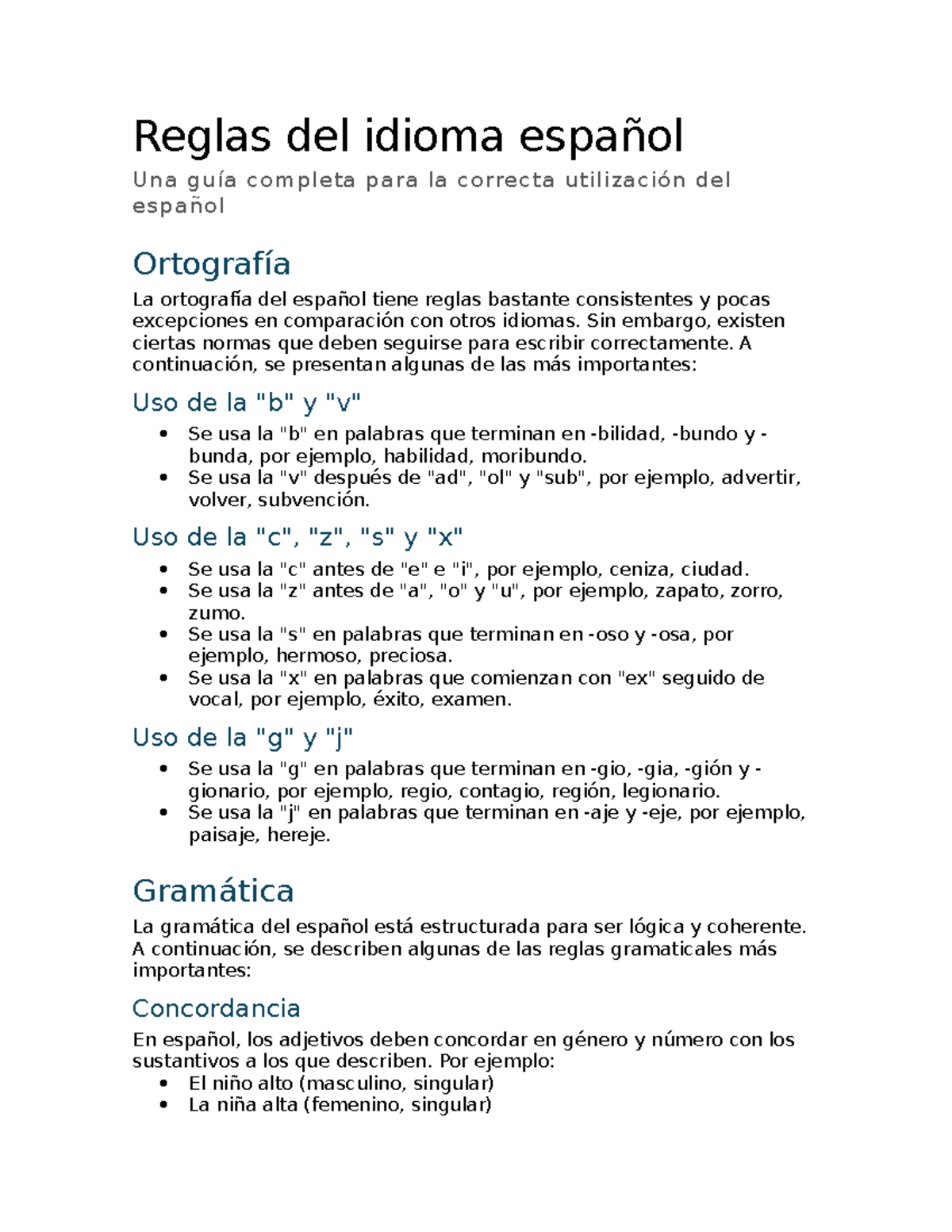 Guía Completa de Ortografía y Gramática del Español - Studocu
