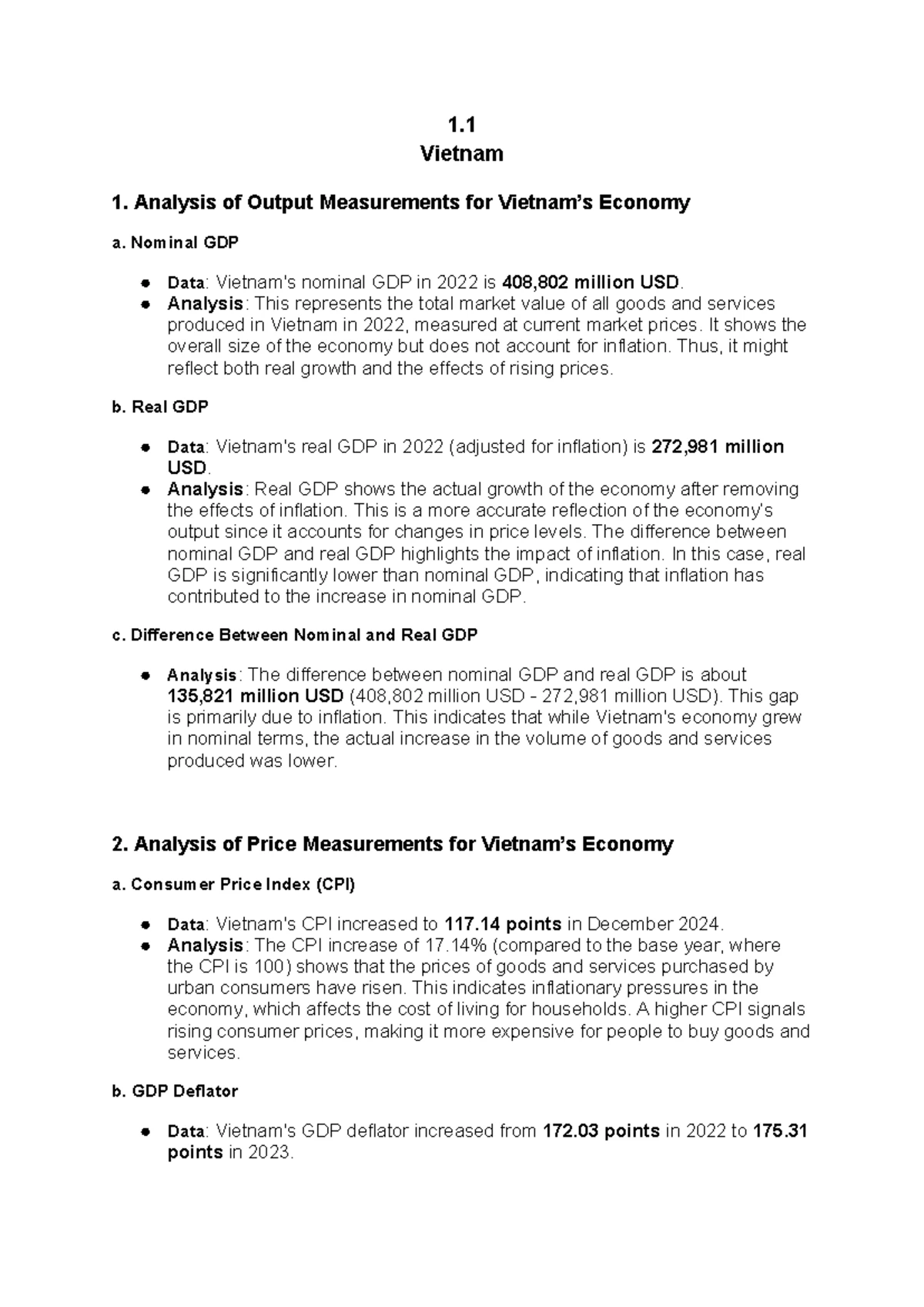 QUIZ 3 MACRO - Inflation Measurement: CPI vs. GDP Deflator Analysis ...