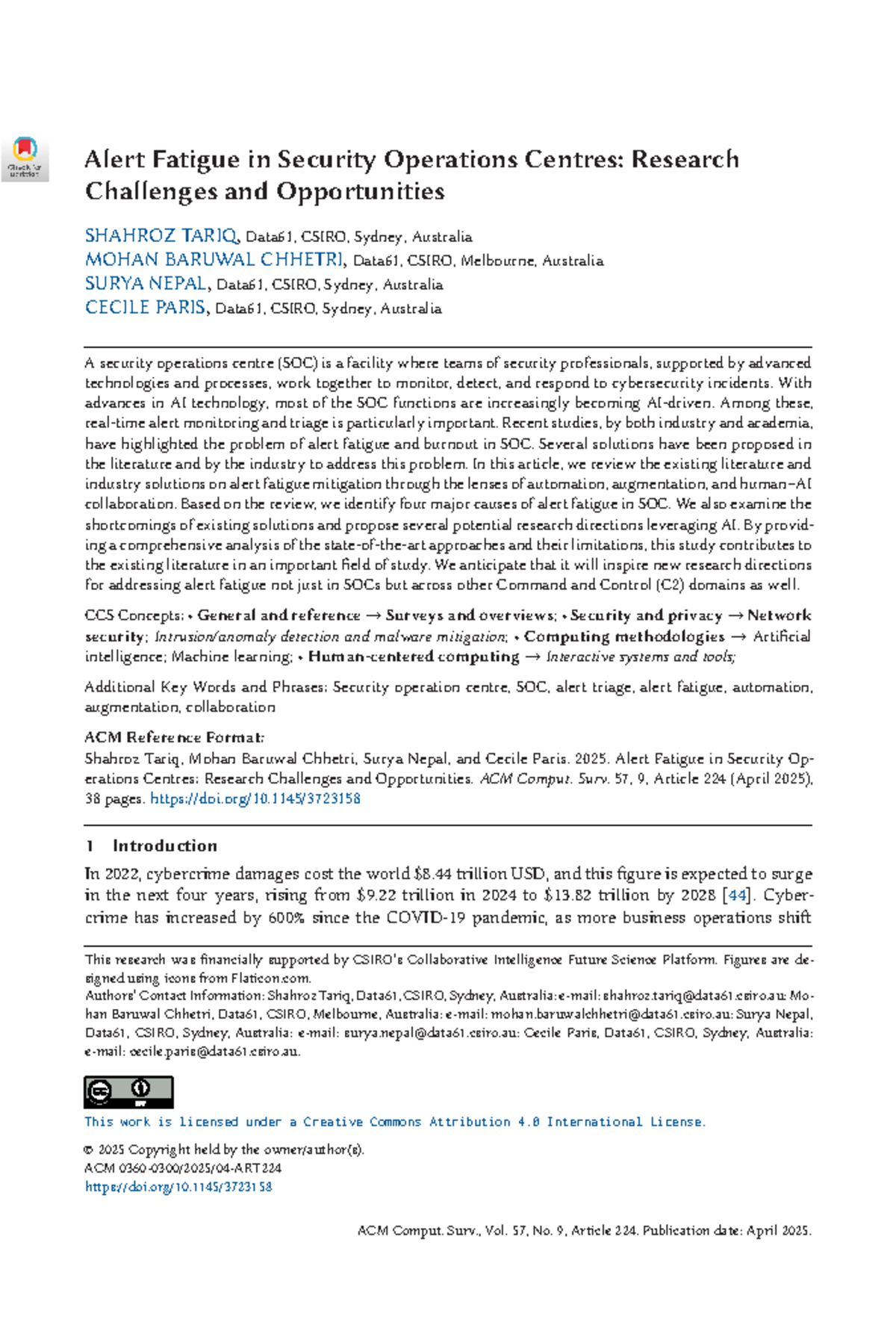 Alert Fatigue in Security Operations Centres: Research Insights and ...
