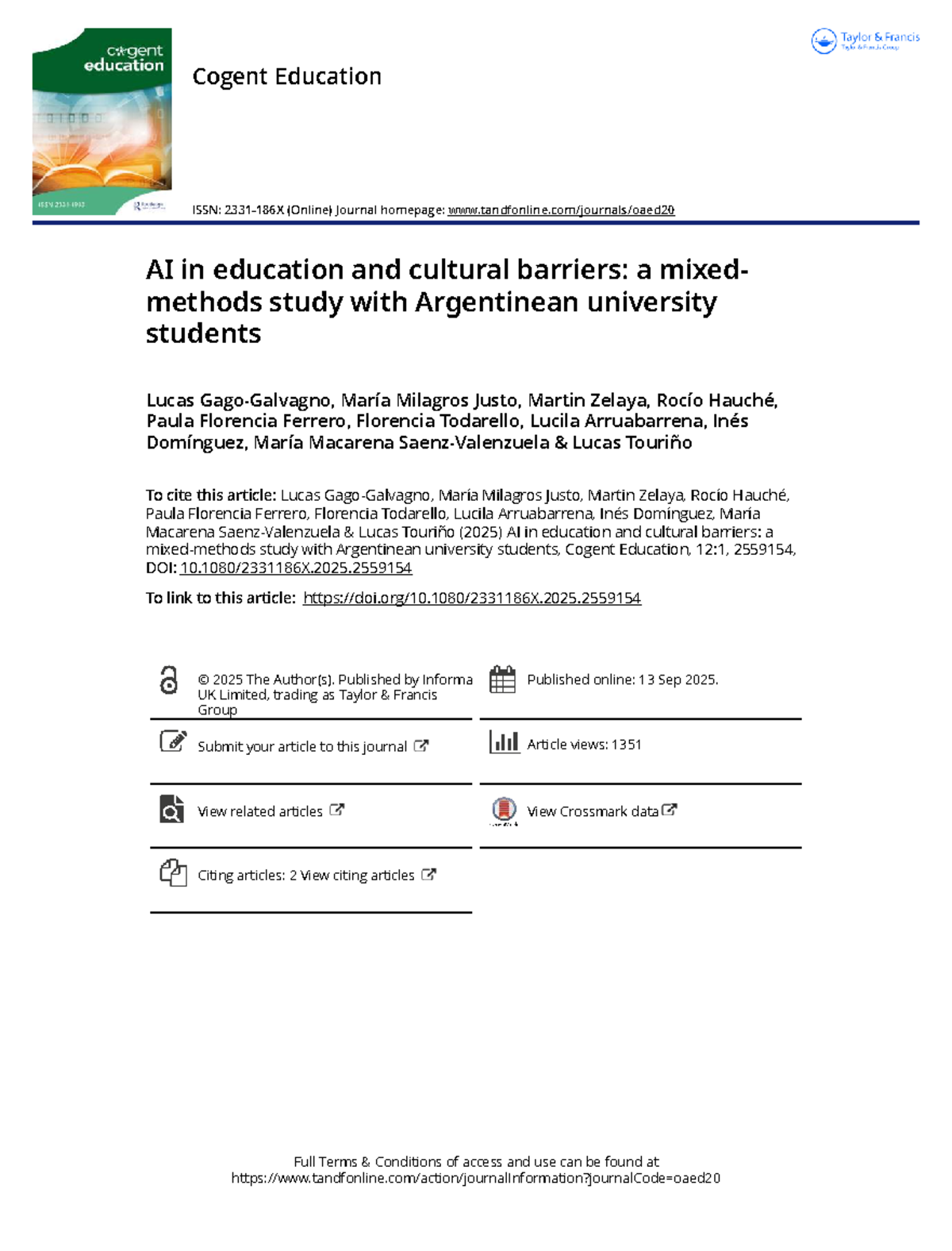 AI in Education and Cultural Barriers: A Mixed-Methods Study (2025 ...