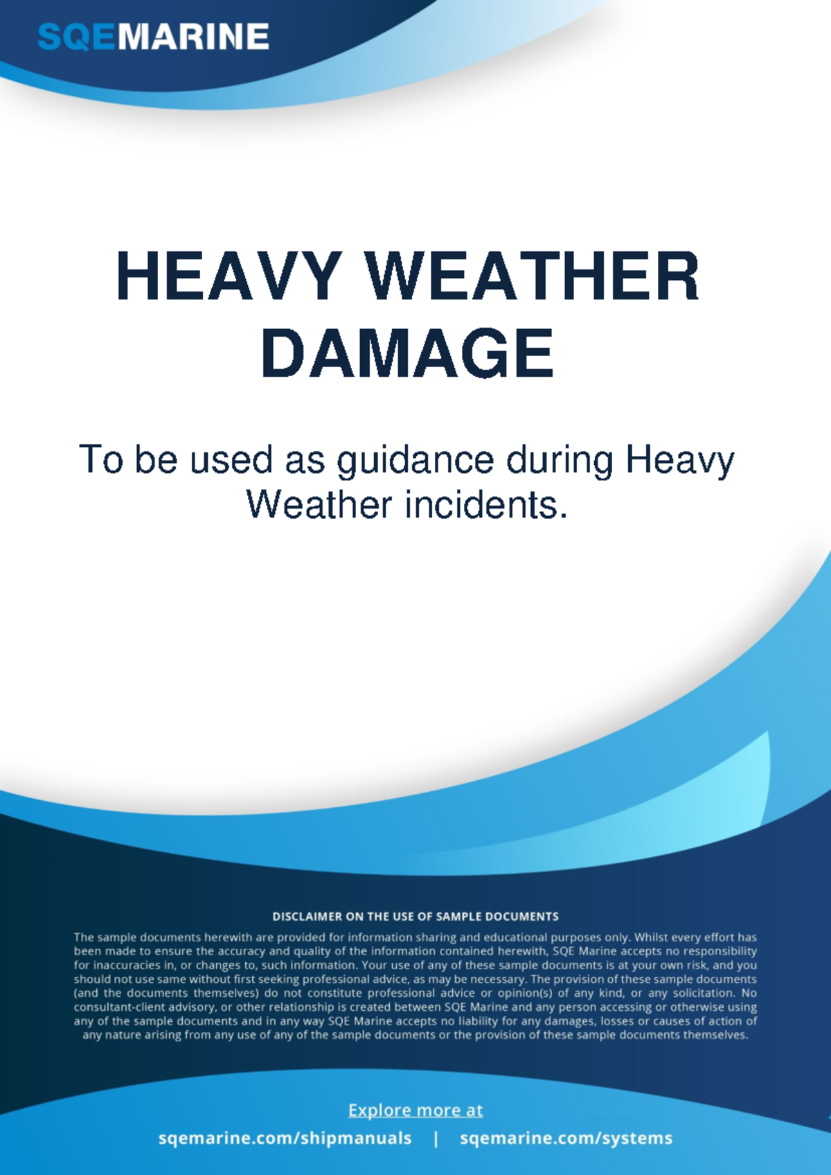 SQE Marine Heavy Weather Damage Guidance 2018 - Studocu