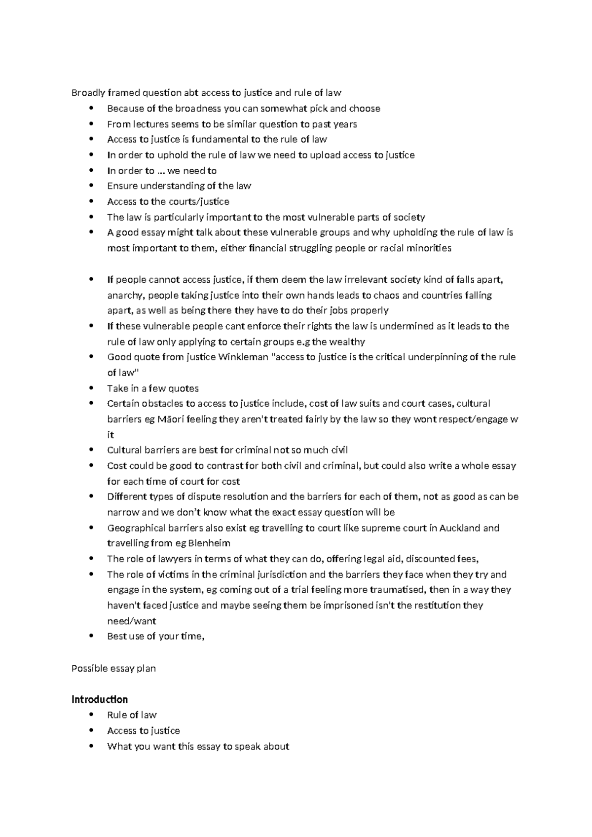Access to Justice (LAW101): Exam Tips and Key Considerations - Studocu