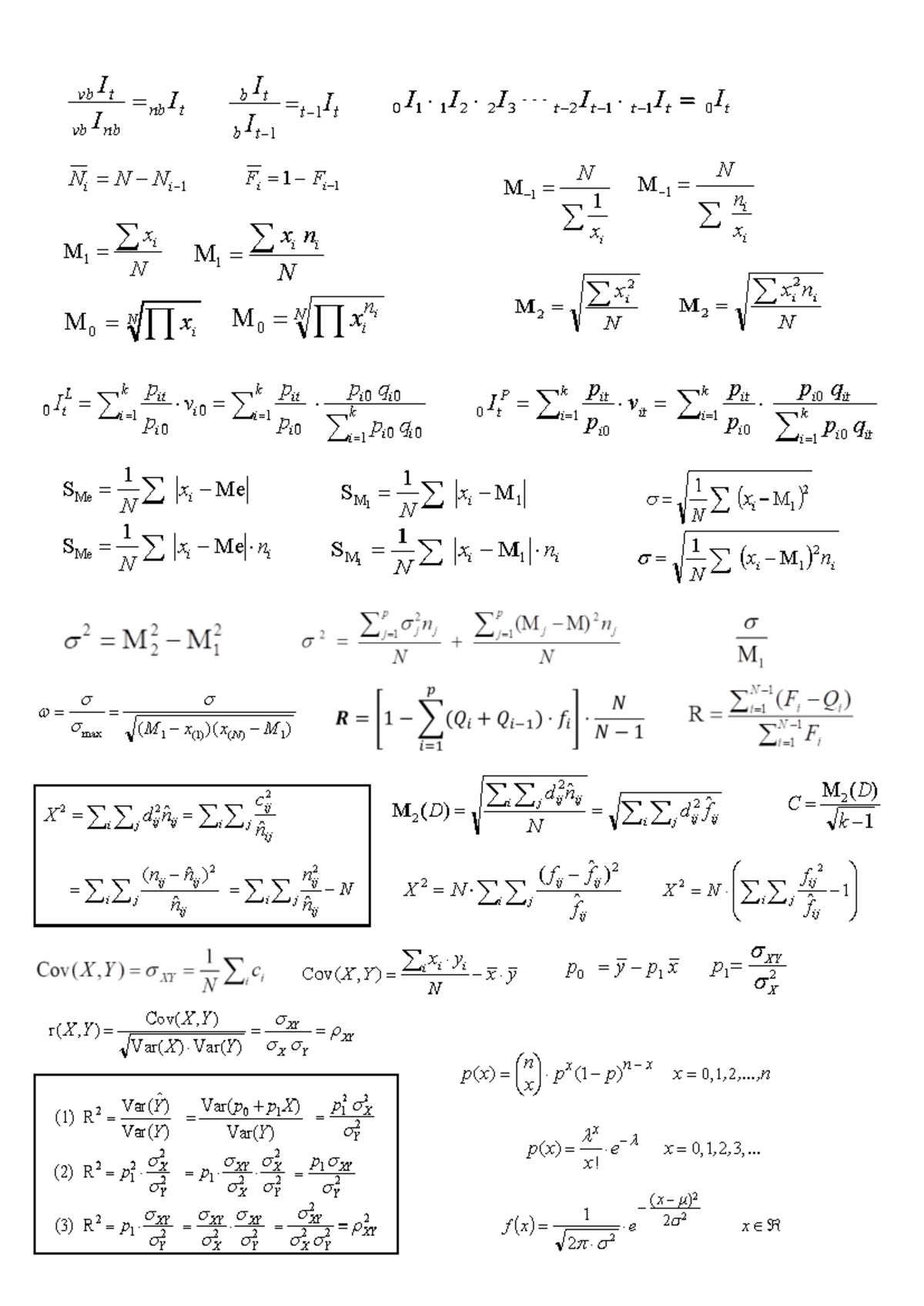 Statistical Formulas and Equations - Formulario Completo - Studocu