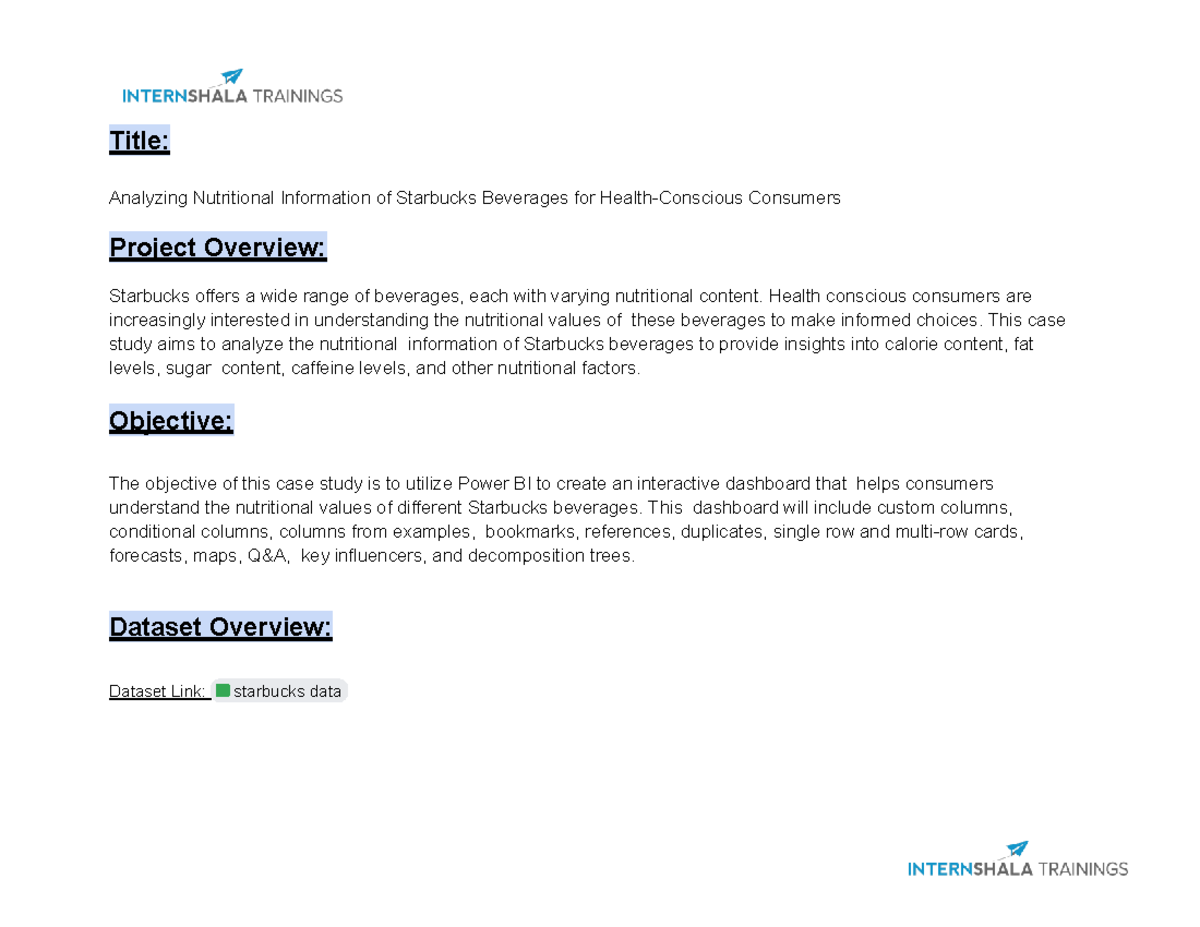 Starbucks Case Study: Nutritional Analysis of Beverages Using Power BI ...