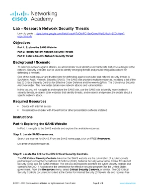 CCNA 16.5.2 Lab: Best Practices for Securing Network Devices - Studocu