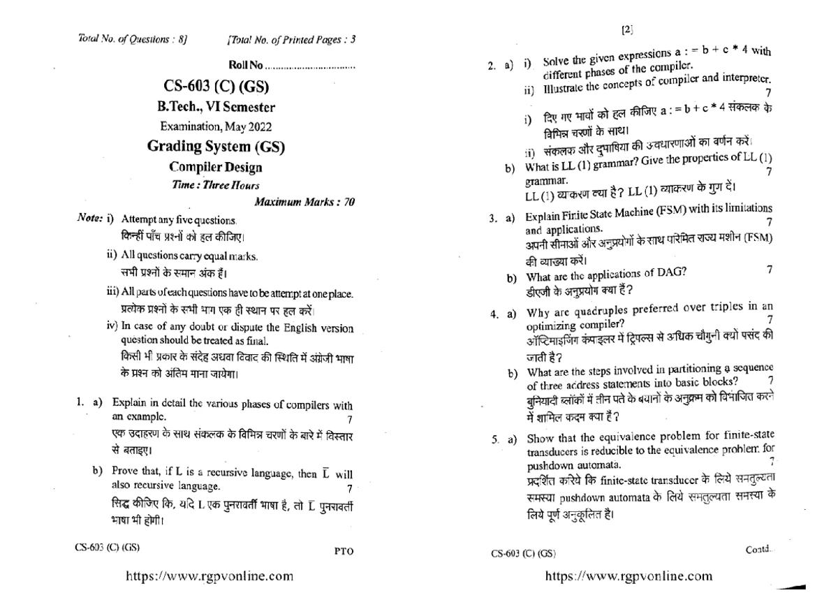 Three Address Code Overview and Examples for CS Course P612 - Studocu