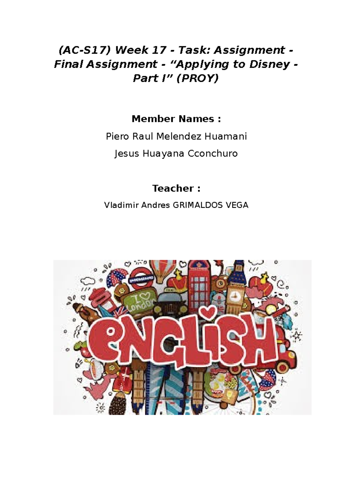 Week 17 Task: Final Assignment on Disney (PROY) - Studocu