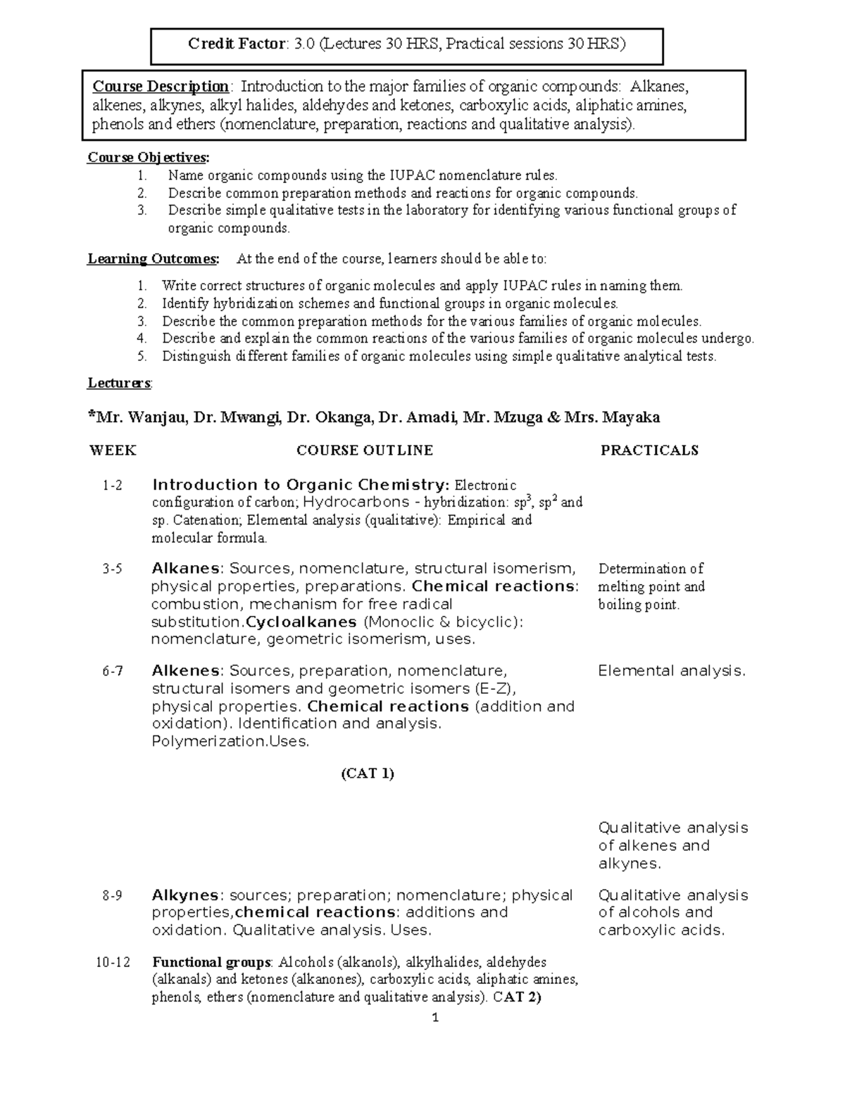 CHEM 130: Organic Chemistry I Lecture Notes and Practical Sessions ...