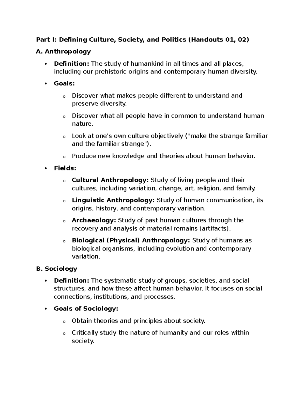 UCSP - Culture, Society, and Politics Study Notes for 3rd Quarter Exam ...