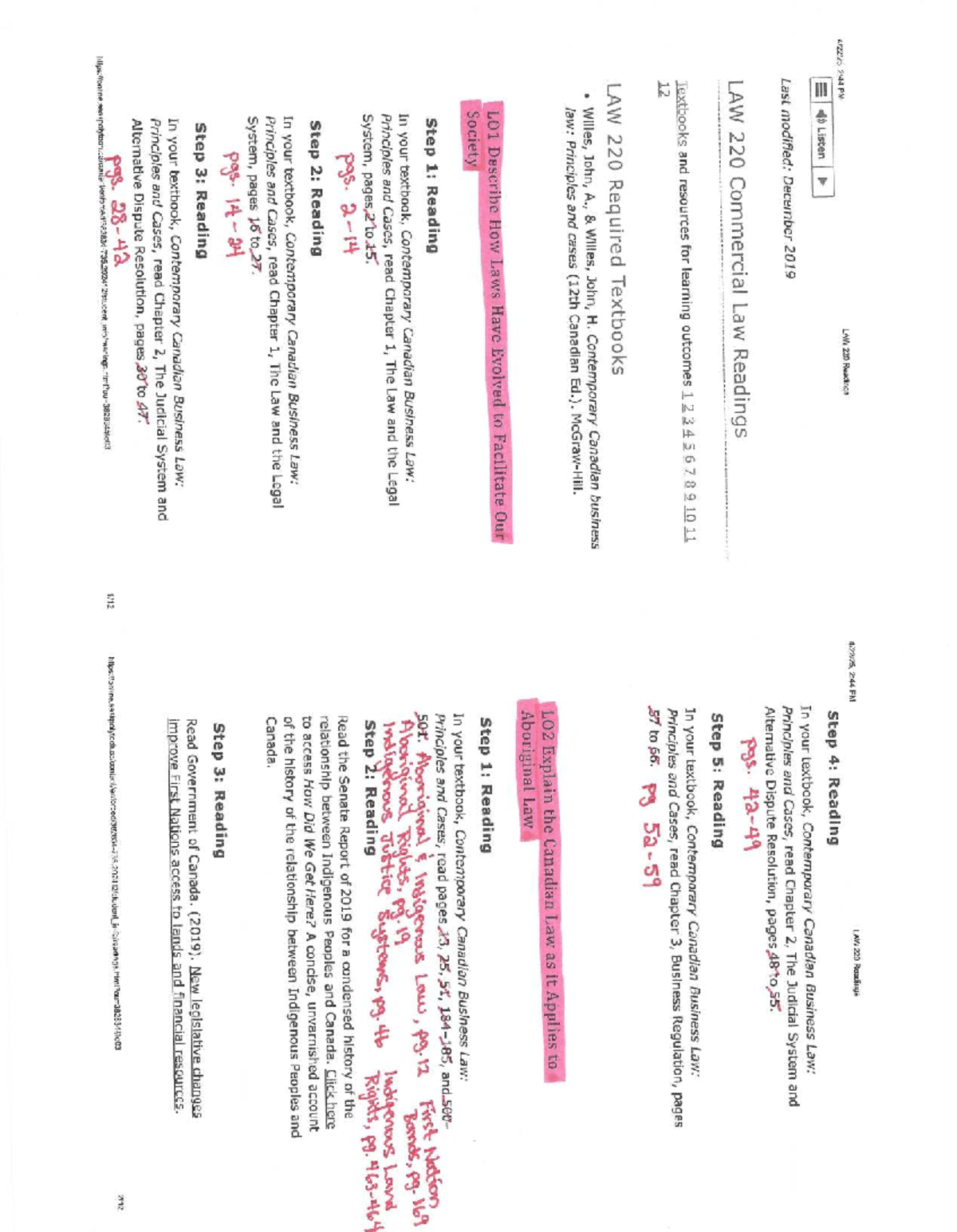 LAW 220 Final Exam Study Guide: Key Readings and Concepts - Studocu