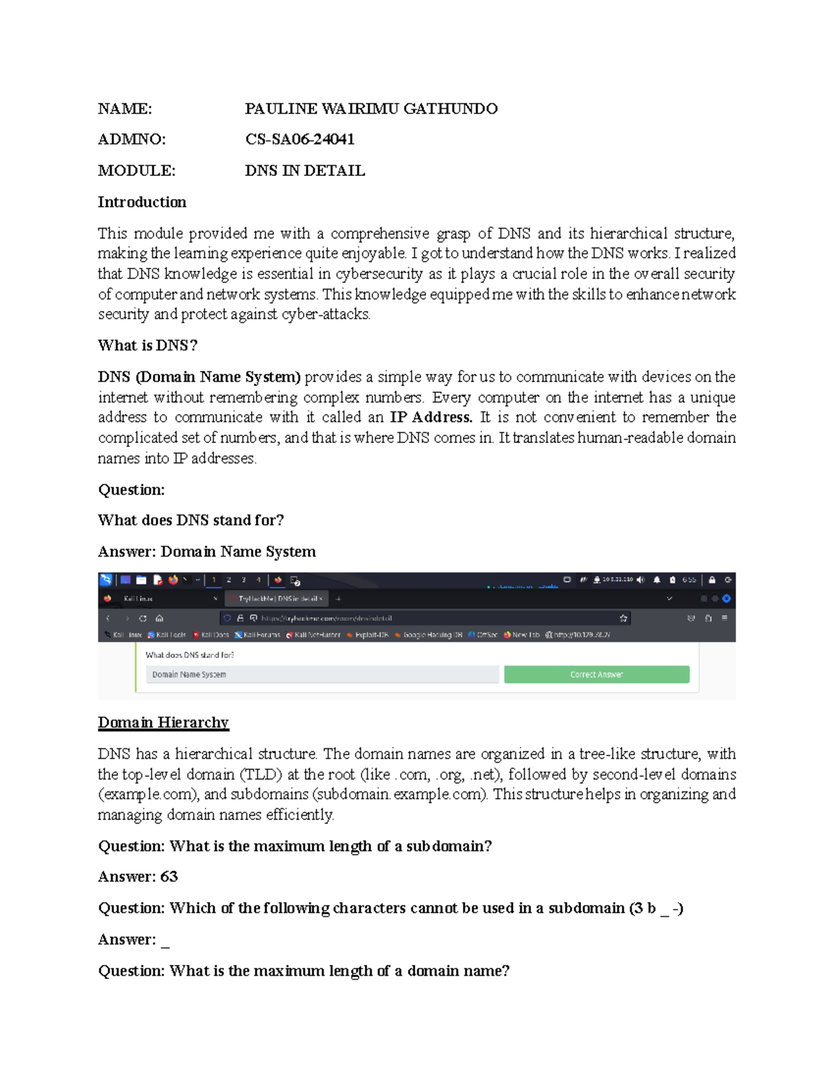 DNS Concepts and Hierarchy - CS-SA06-24041-DIT Notes - Studocu