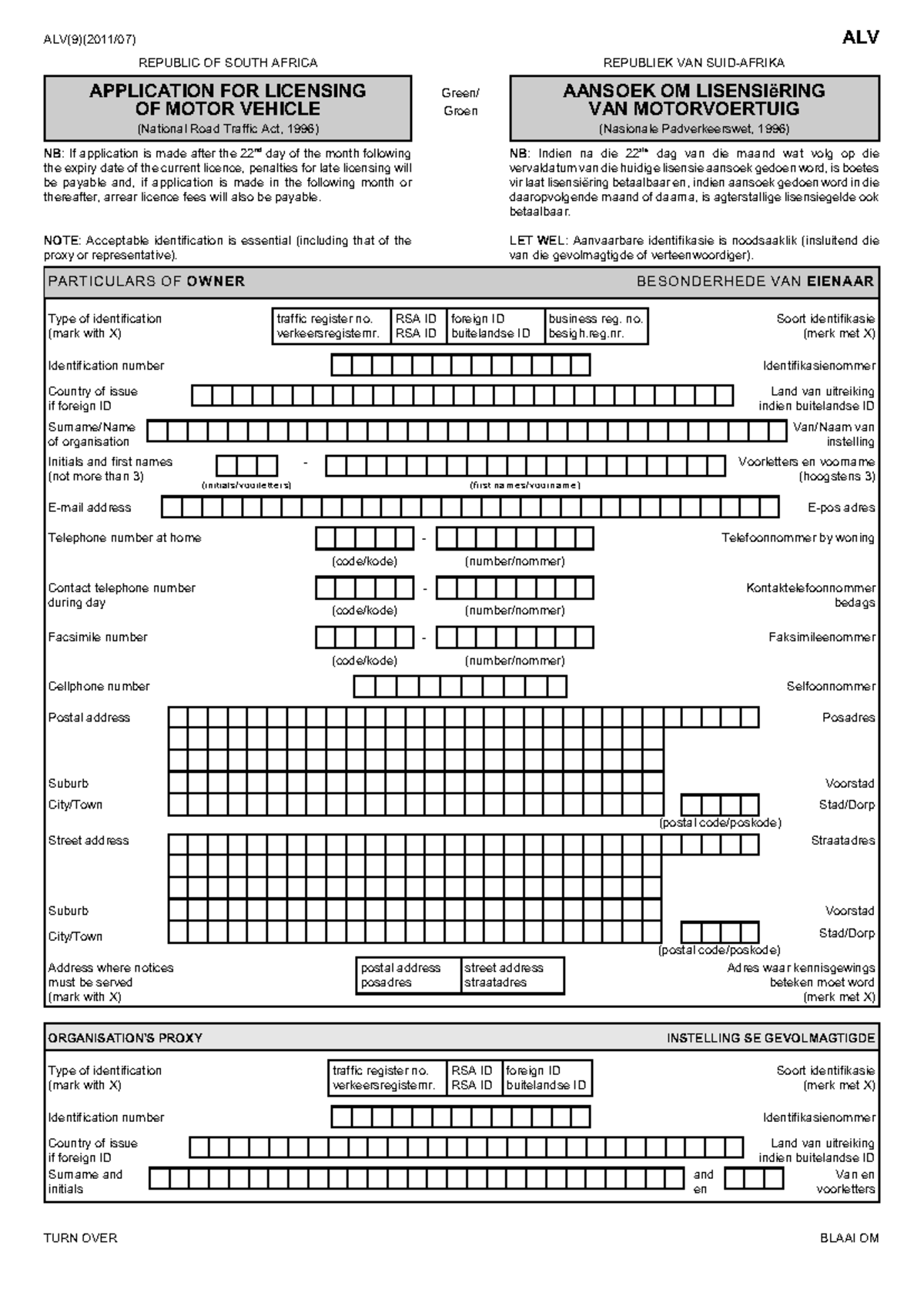 Application for Licensing of Motor Vehicle - Form ALV (2011) - Studocu
