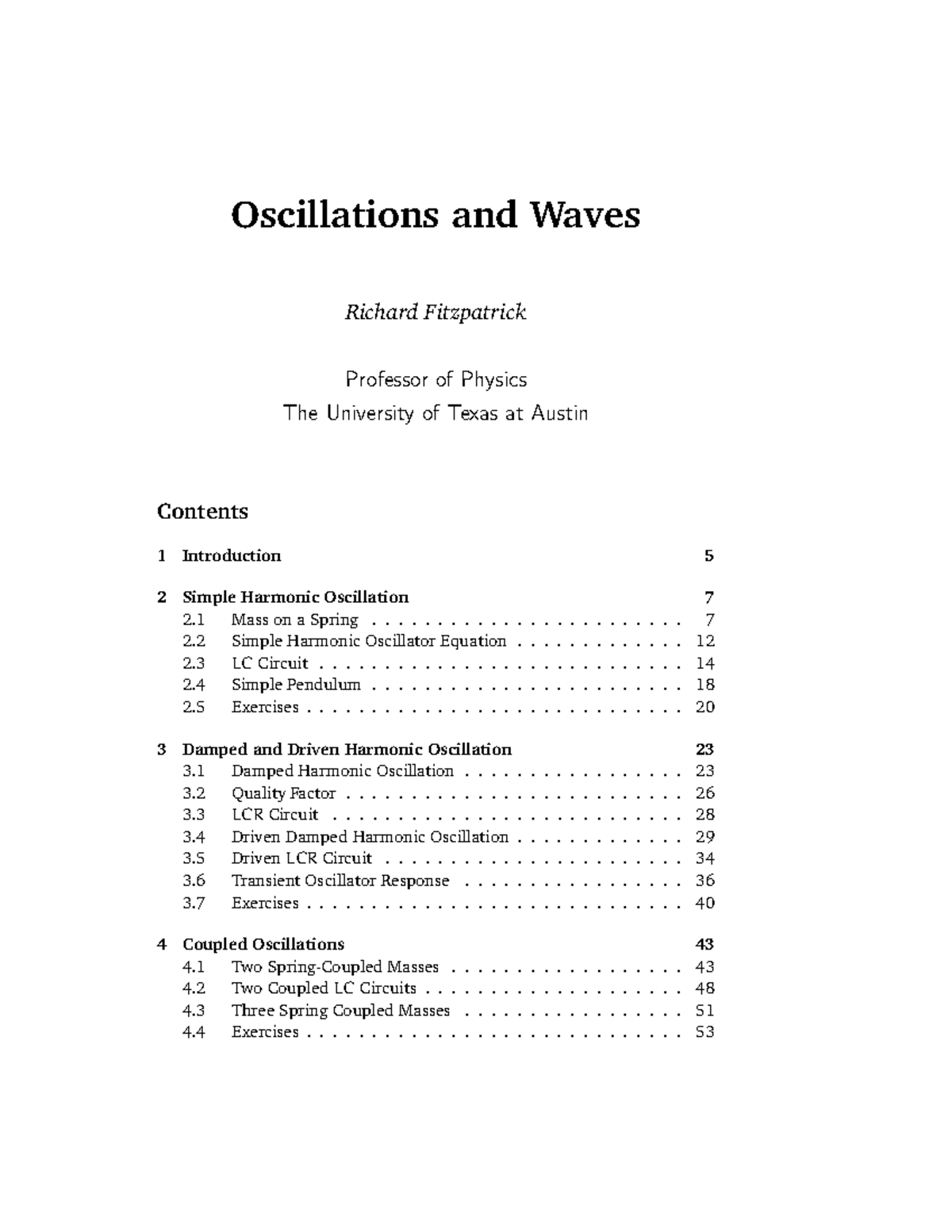 Oscillations and Waves: PHYS 101 Lecture Notes and Exercises - Studocu