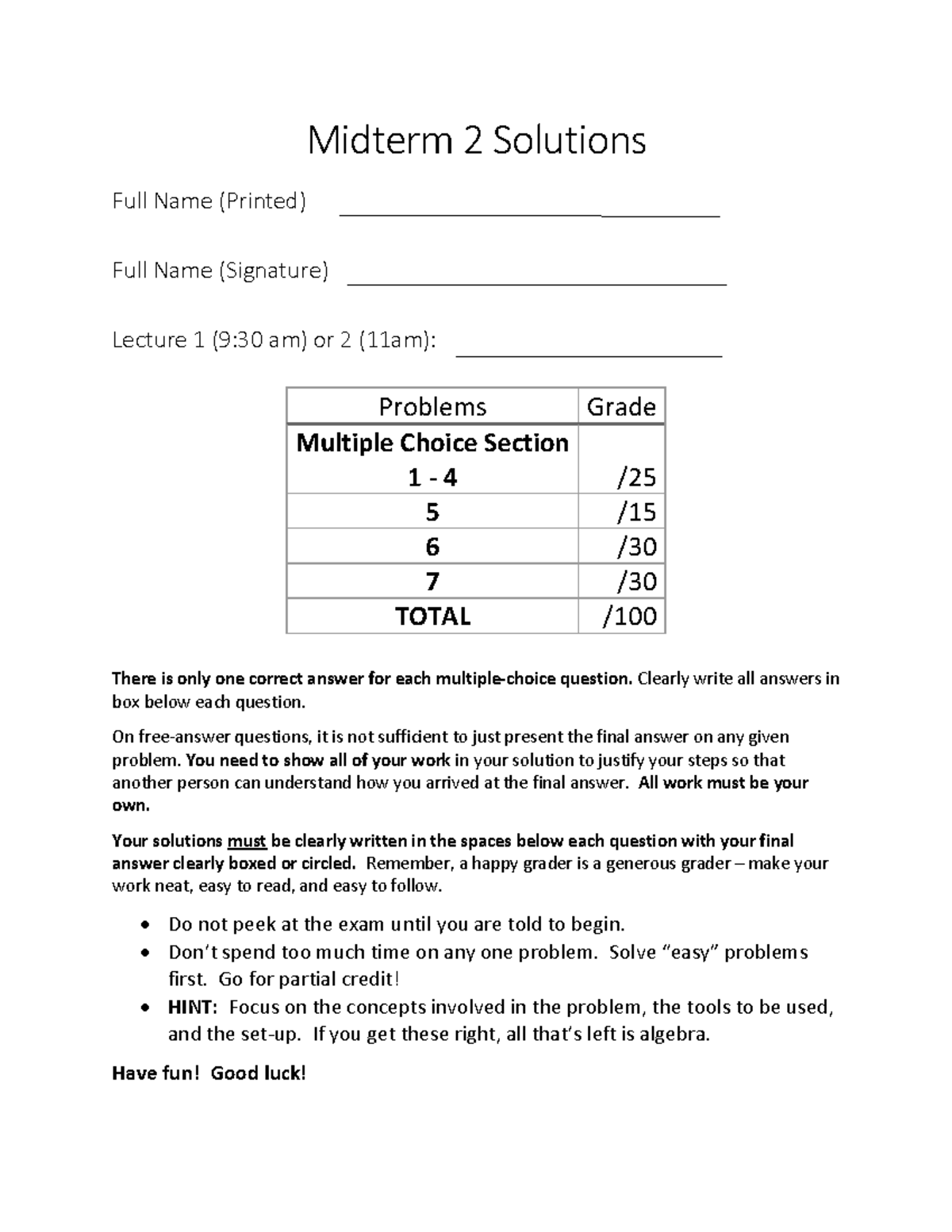 W23 Midterm 2 Solutions: Electric Potential & Capacitance Problems ...