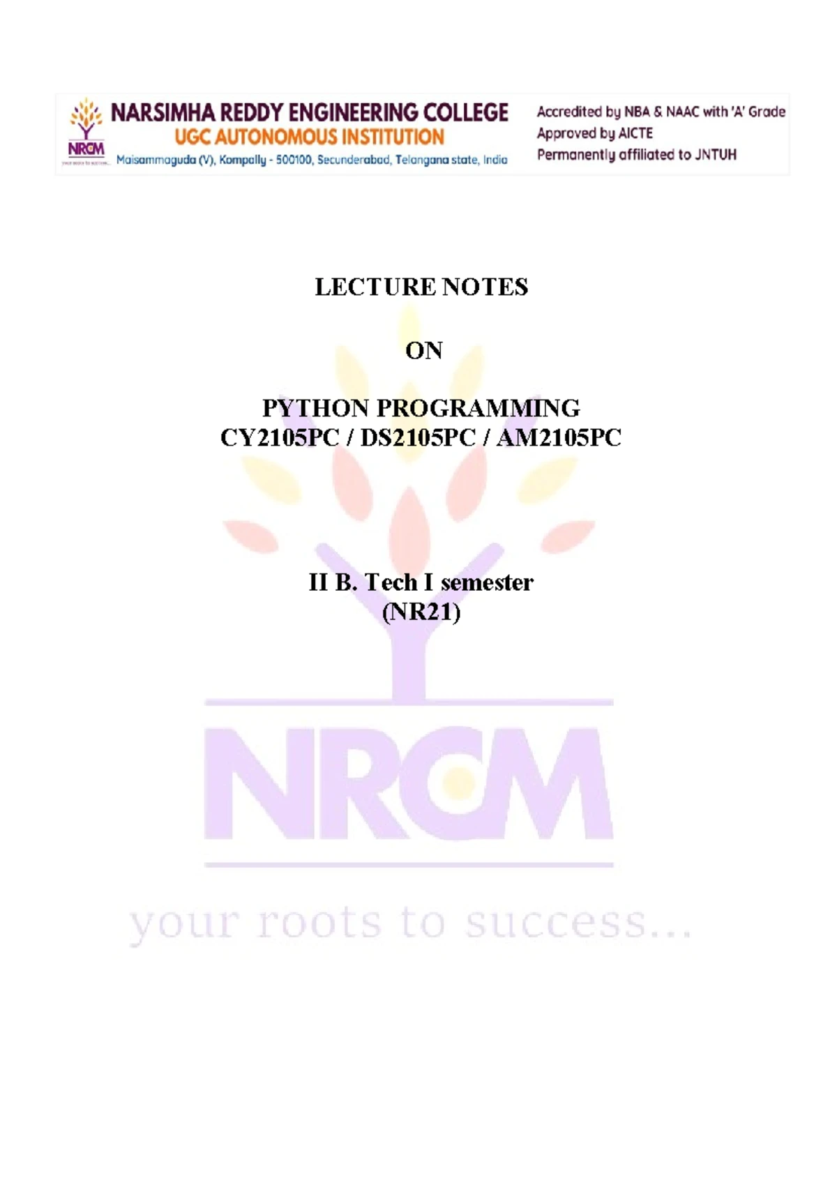 1 PYTHON PROGRAMMING FOR BEGINNERS: Lecture Notes on Basics and Setup ...