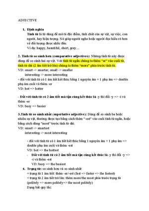 Adjectives practice: Exercises on types and positions of adjectives ...