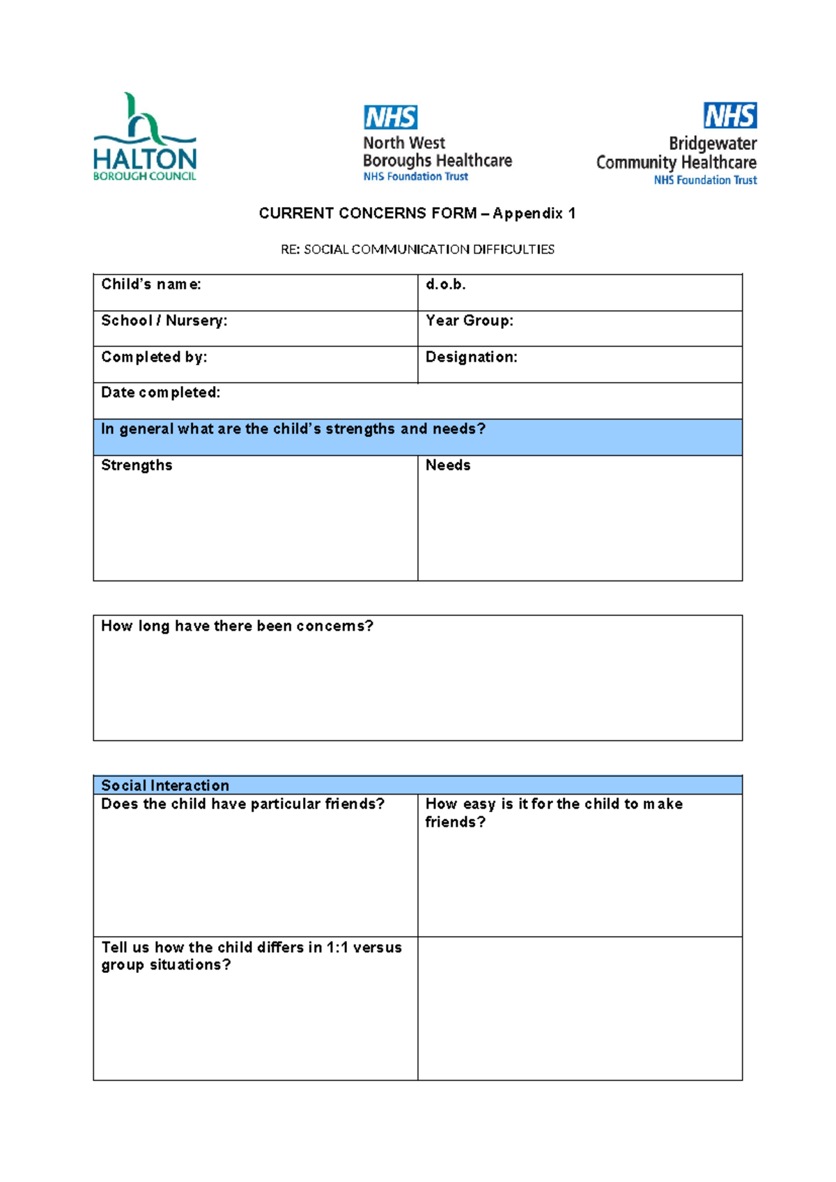 Woodview Appendix 1 Children with social communication difficulties ...