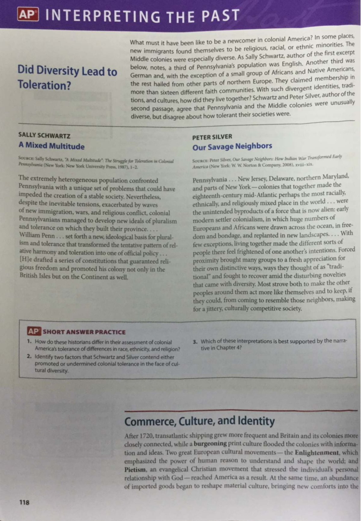 AP US HISTORY: Interpreting Colonial Diversity and Tolerance - Studocu