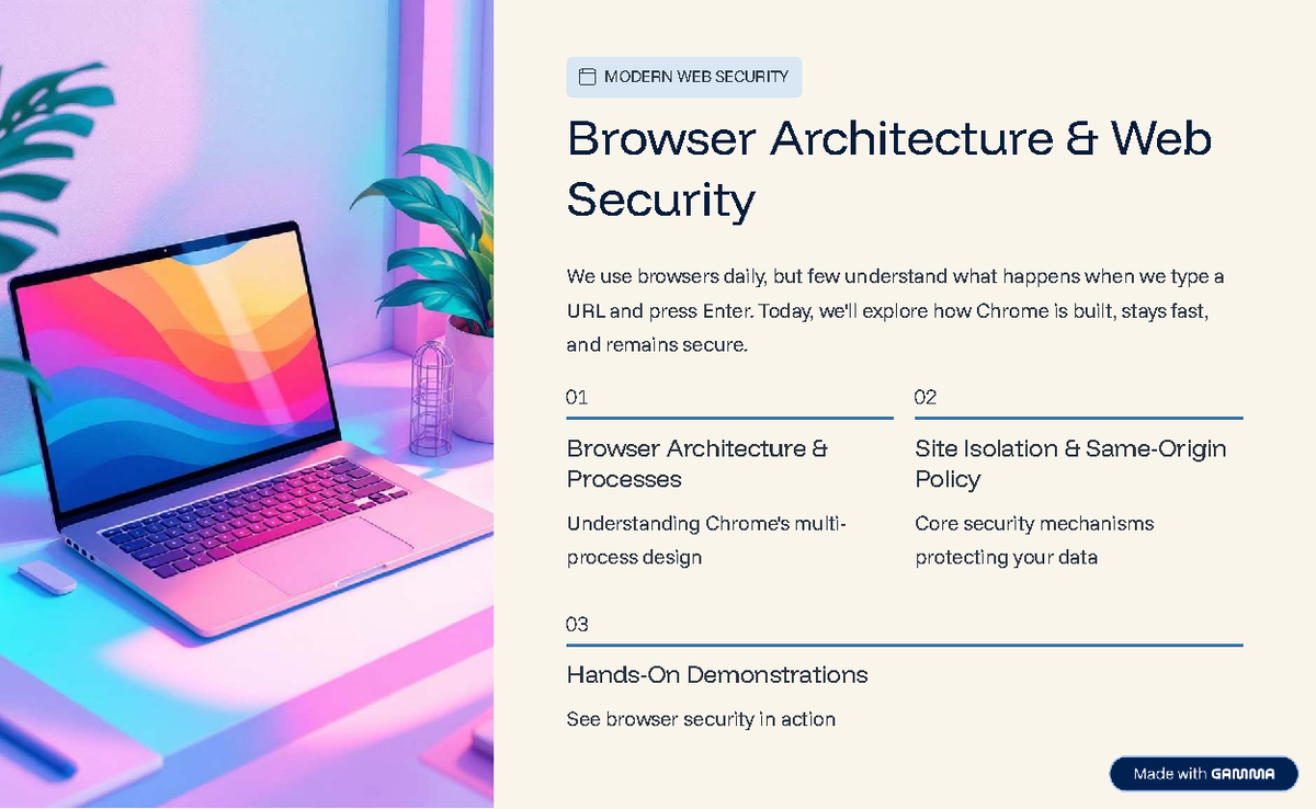 Modern Web Security: Browser Architecture & Site Isolation Policy - Studocu