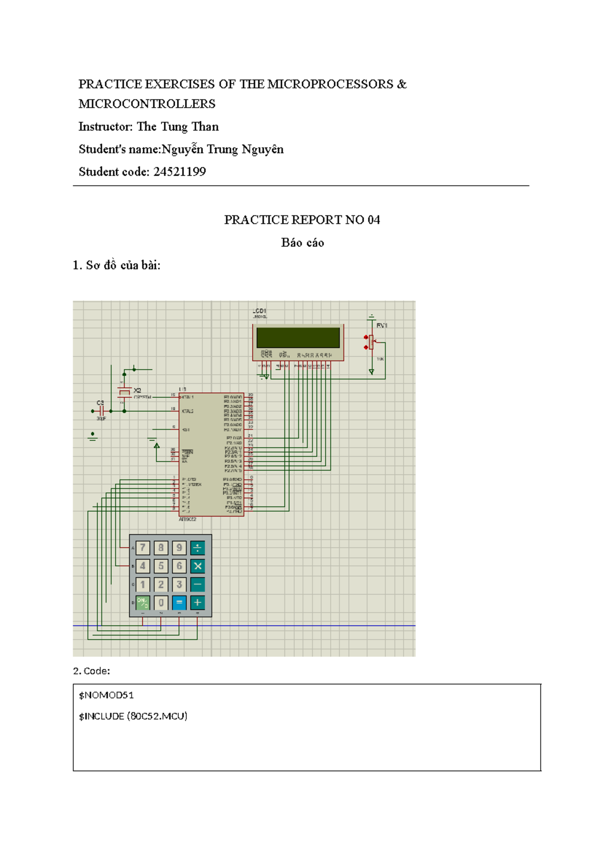 PRACTICE REPORT NO 04: MICROPROCESSORS & MICROCONTROLLERS Lab 4 - Studocu