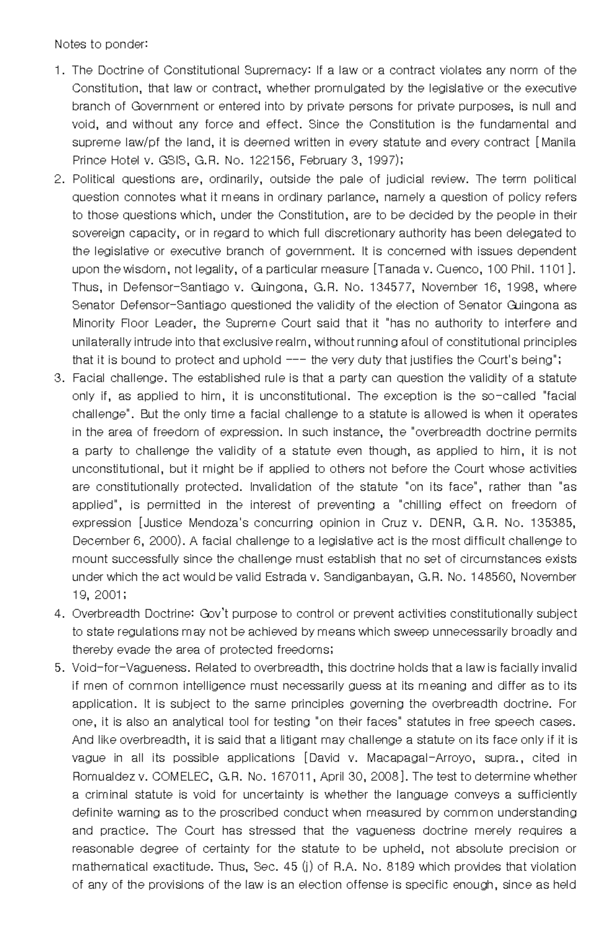 Constitutional Law I Lecture Notes: Key Doctrines & Principles - Studocu