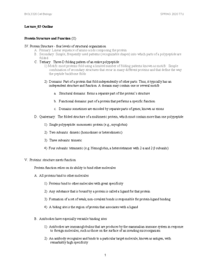 Lecture 4 - Dr. Xie - BIOL3320 Cell Biology SPRING 2020 TTU 1 Lecture ...