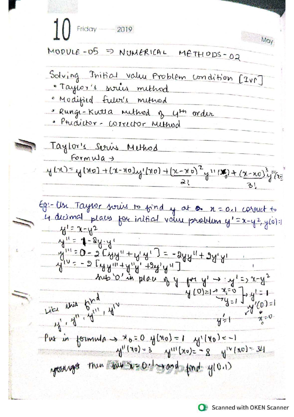 Numerical Methods NM2: Solving Initial Value Problems - Studocu