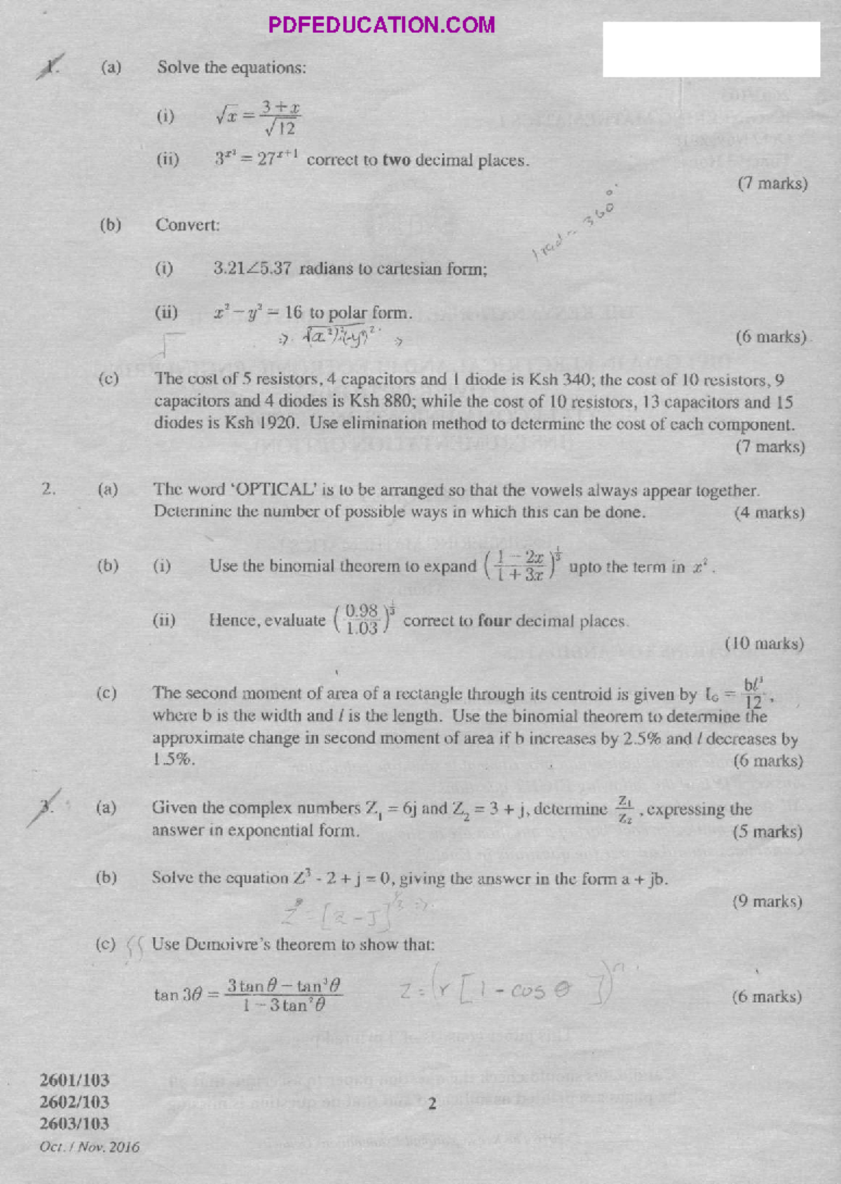 Engineering-Mathematics-I-Past-Papers-Nov-2016 - Biomedical Engineering ...